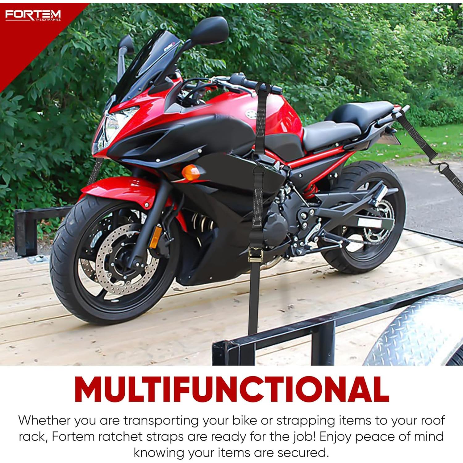 Correas de Trinquete FORTEM 4 Piezas 15ft x 1in 250kg