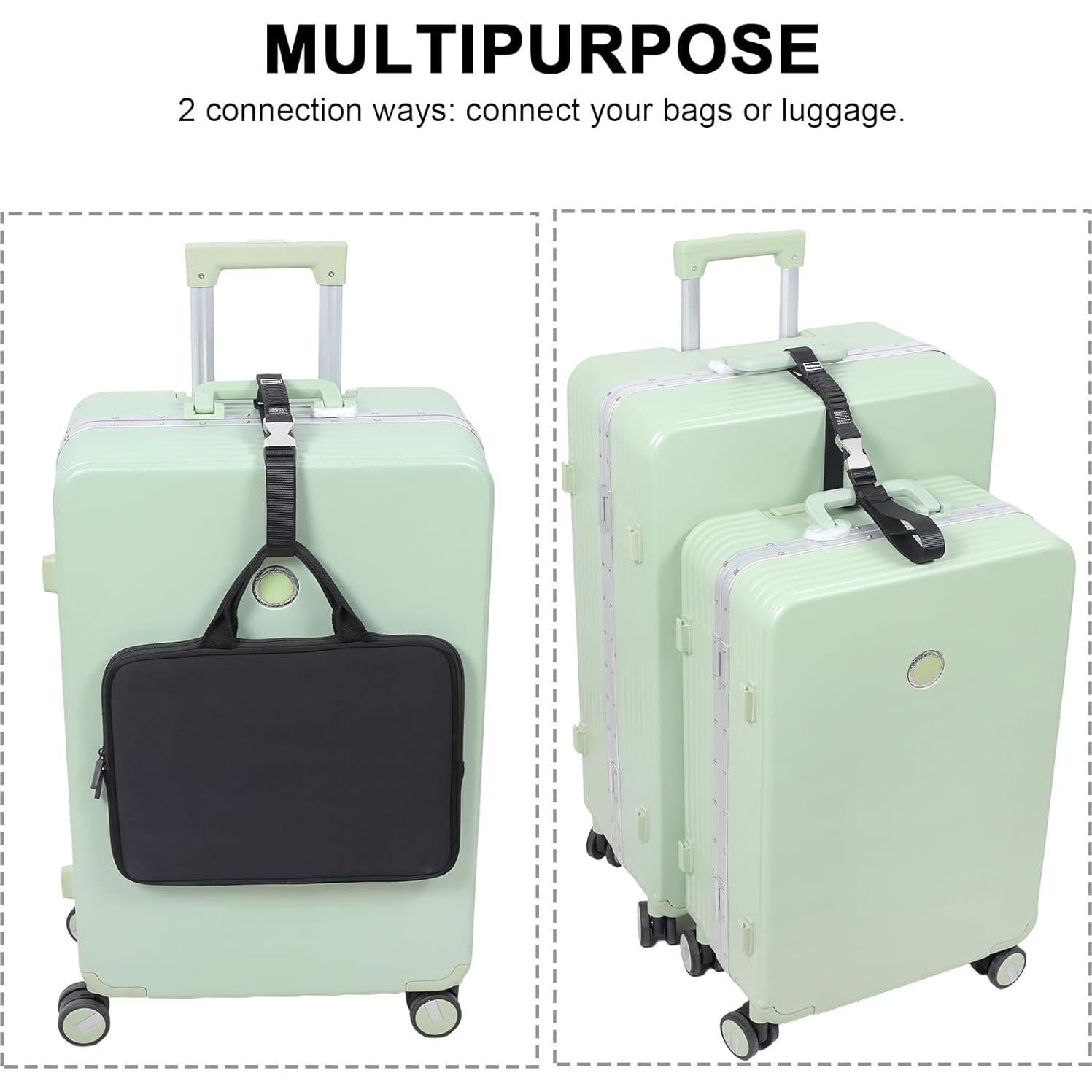 Correas de Equipaje Vividwise Ajustables 86.4-111.8 cm Negro