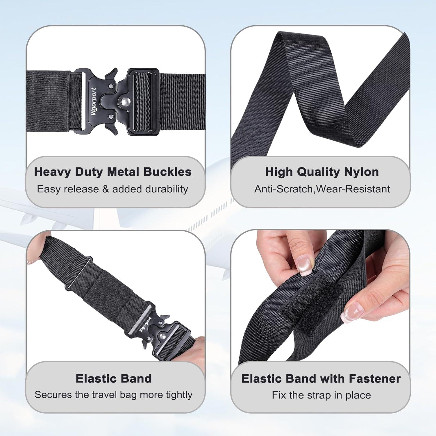 Cinturón de Viaje Vigorport Ajustable para Equipaje - Paquete de 2