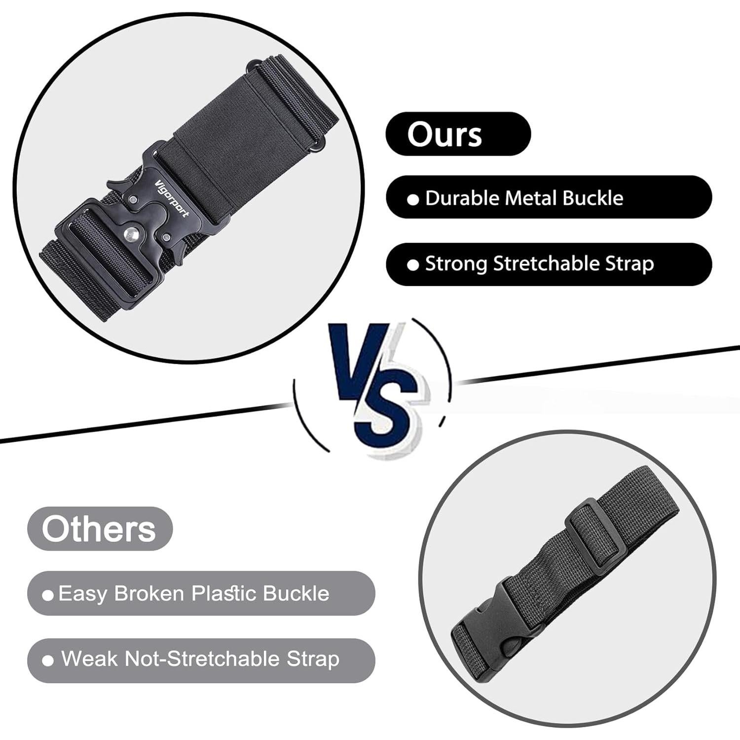 Cinturón de Viaje Vigorport Ajustable para Equipaje - Paquete de 2