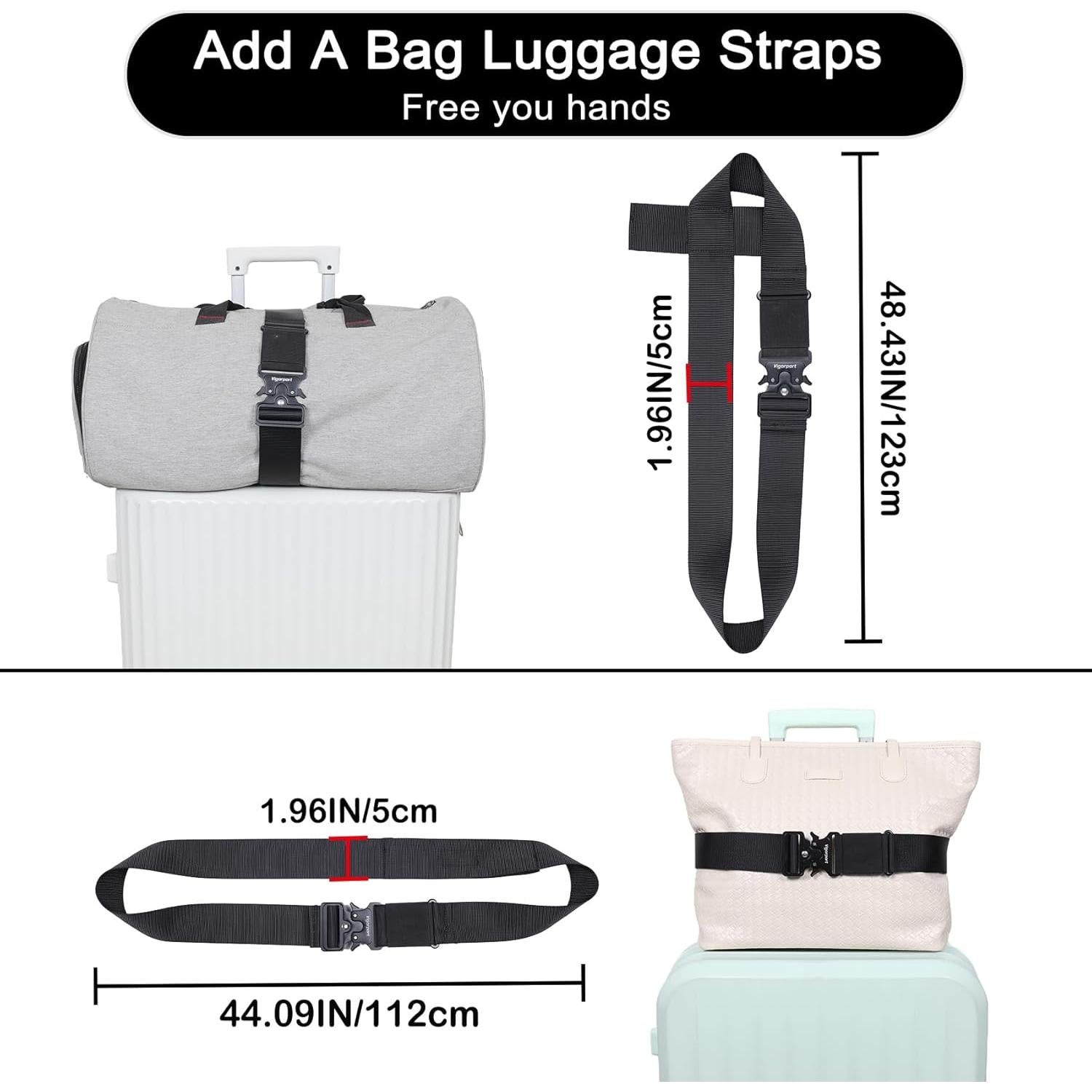 Cinturón de Viaje Vigorport Ajustable para Equipaje - Paquete de 2