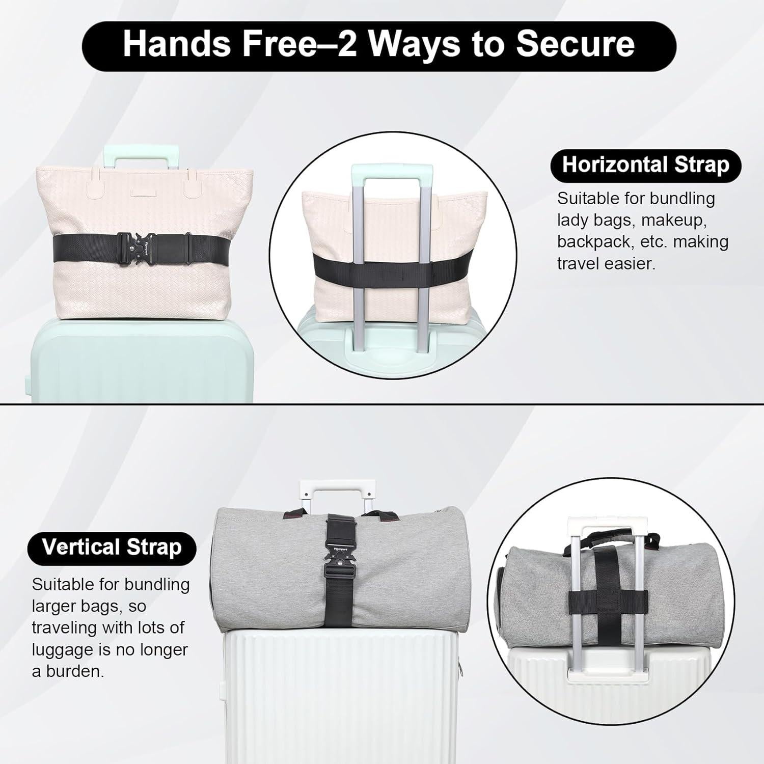 Cinturón de Viaje Vigorport Ajustable para Equipaje - Paquete de 2