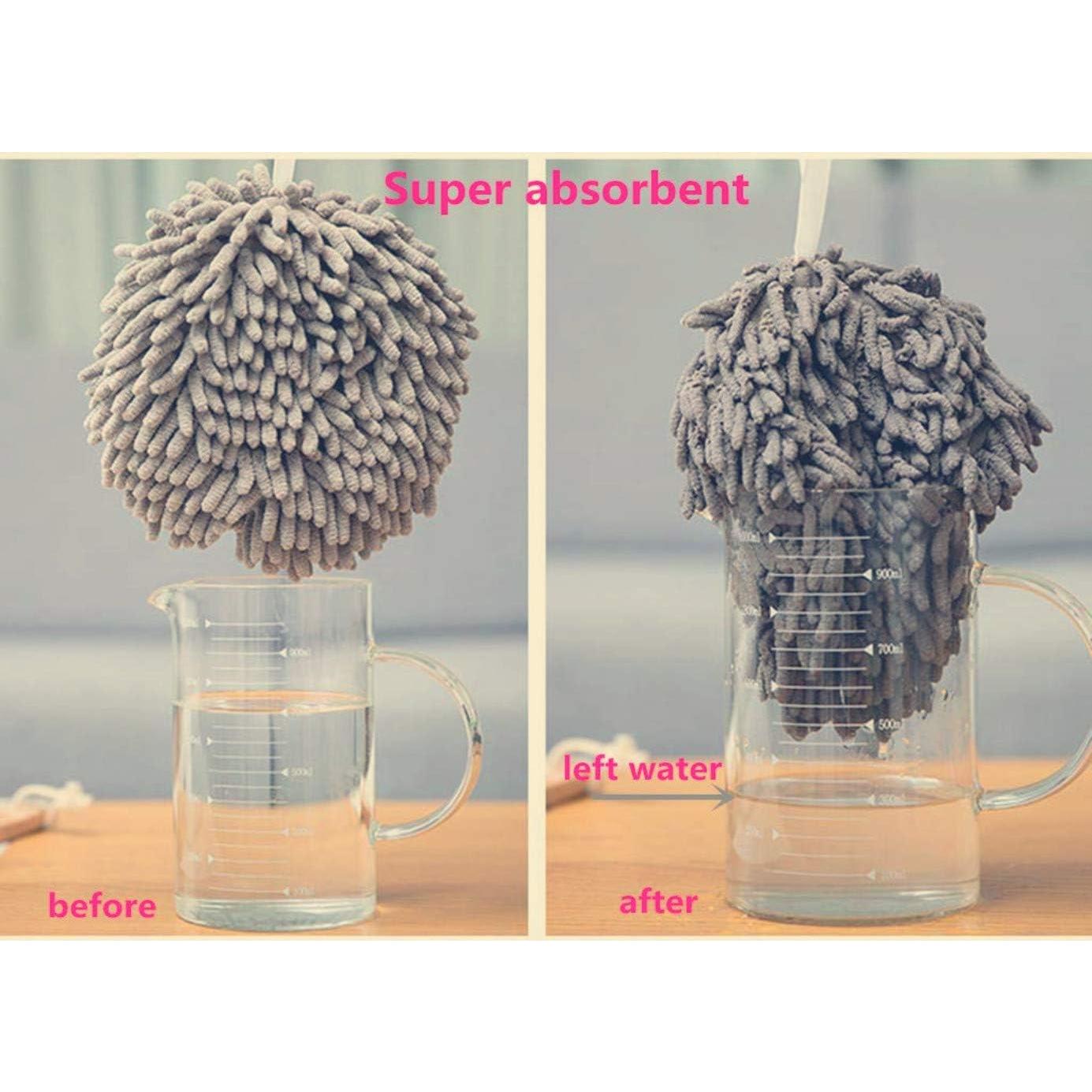 Toalla de Mano Zapikic Chenille Gris 2 Piezas con Asa Colgante