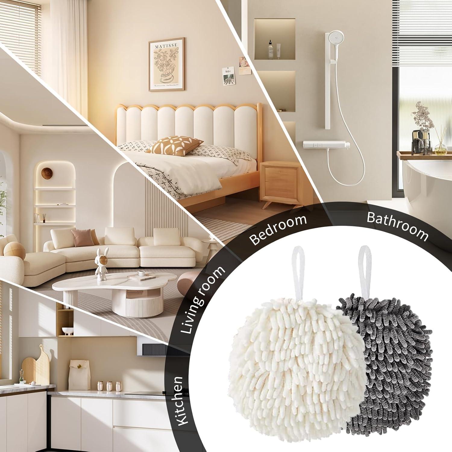 Paquete de 2 Toallas de Mano Chenille Microfibra 18x18 cm