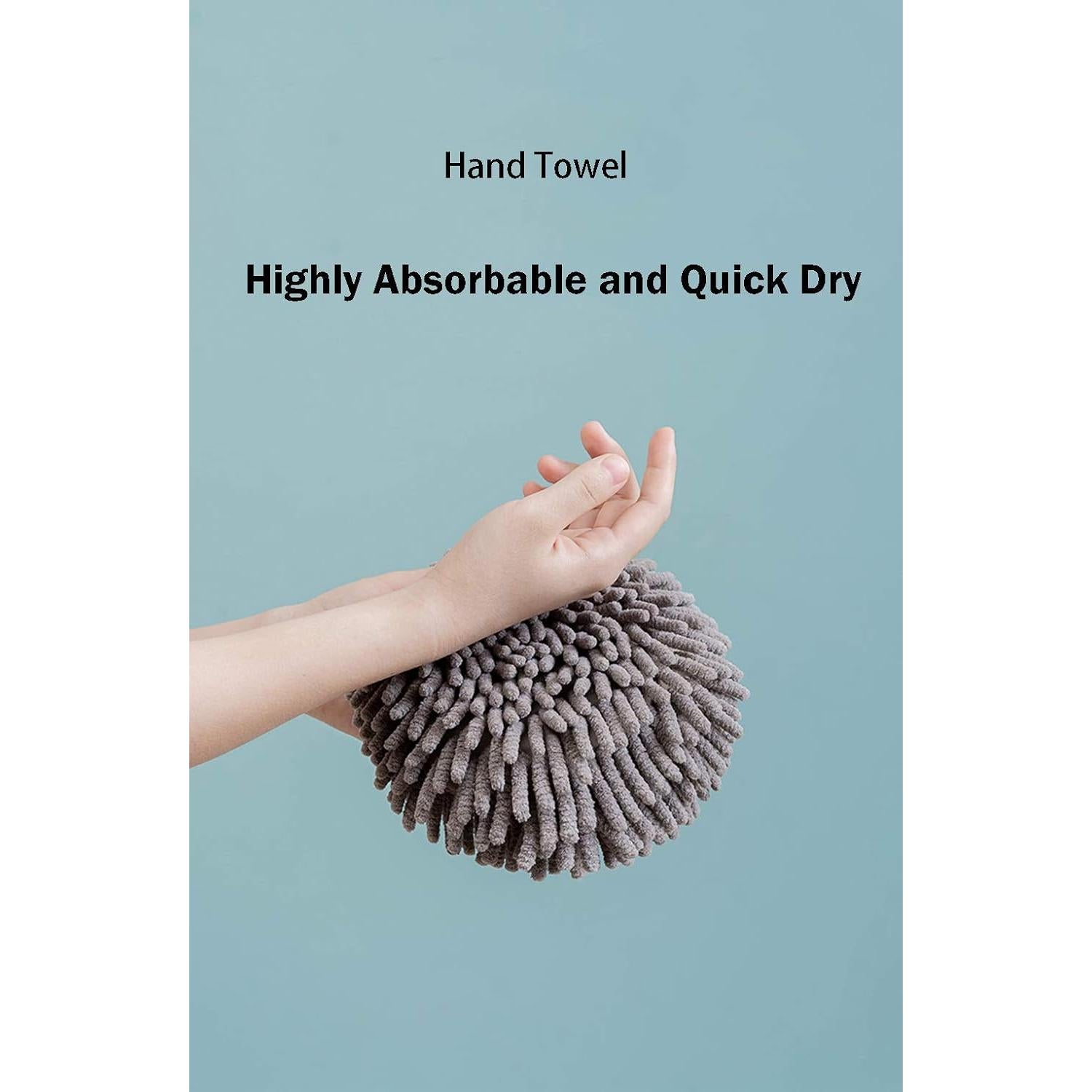 Toallas de Mano Chenille MAYITBE Grises Suaves y Absorbentes - 2 Unidades