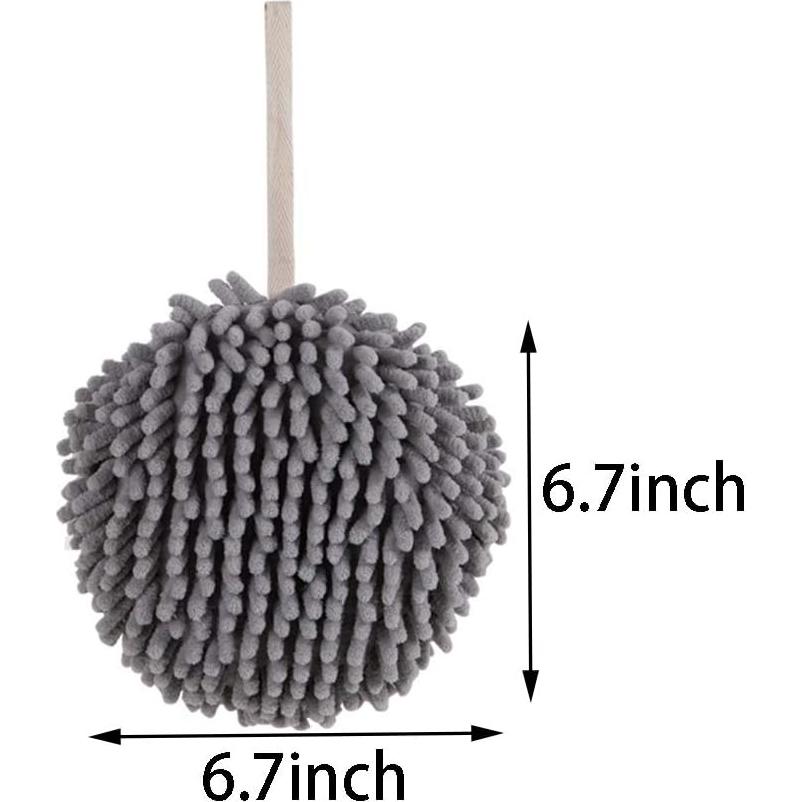 Toallas de Mano Chenille MAYITBE Grises Suaves y Absorbentes - 2 Unidades