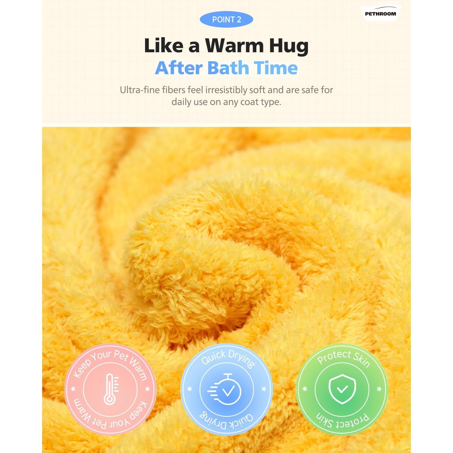 Toalla Ultra Absorbente PETHROOM para Mascotas Mediana 80x40cm