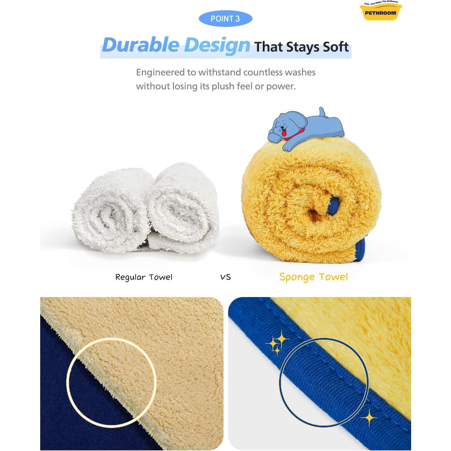 Toalla Ultra Absorbente PETHROOM para Mascotas Mediana 80x40cm