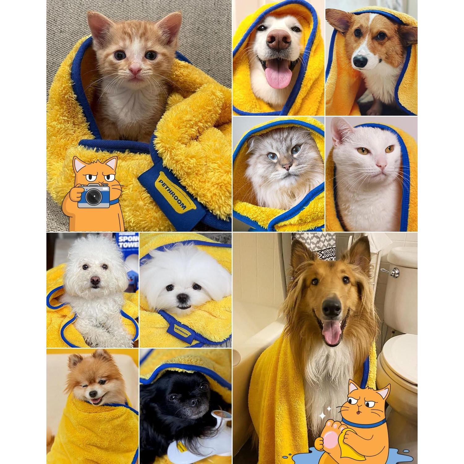 Toalla Ultra Absorbente PETHROOM para Mascotas Mediana 80x40cm