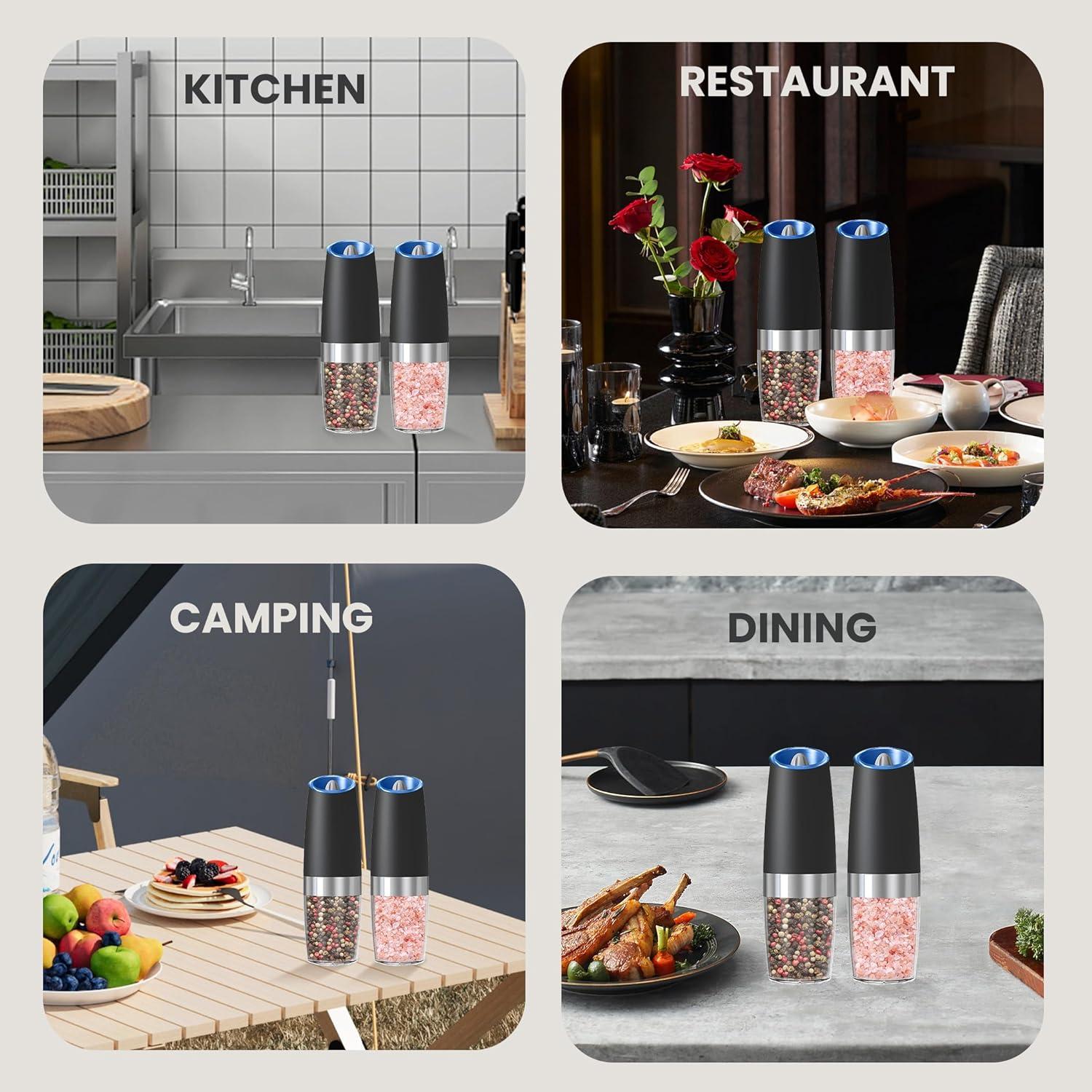 Juego de Molinillos Automáticos de Sal y Pimienta BELRIGO 2 Pcs