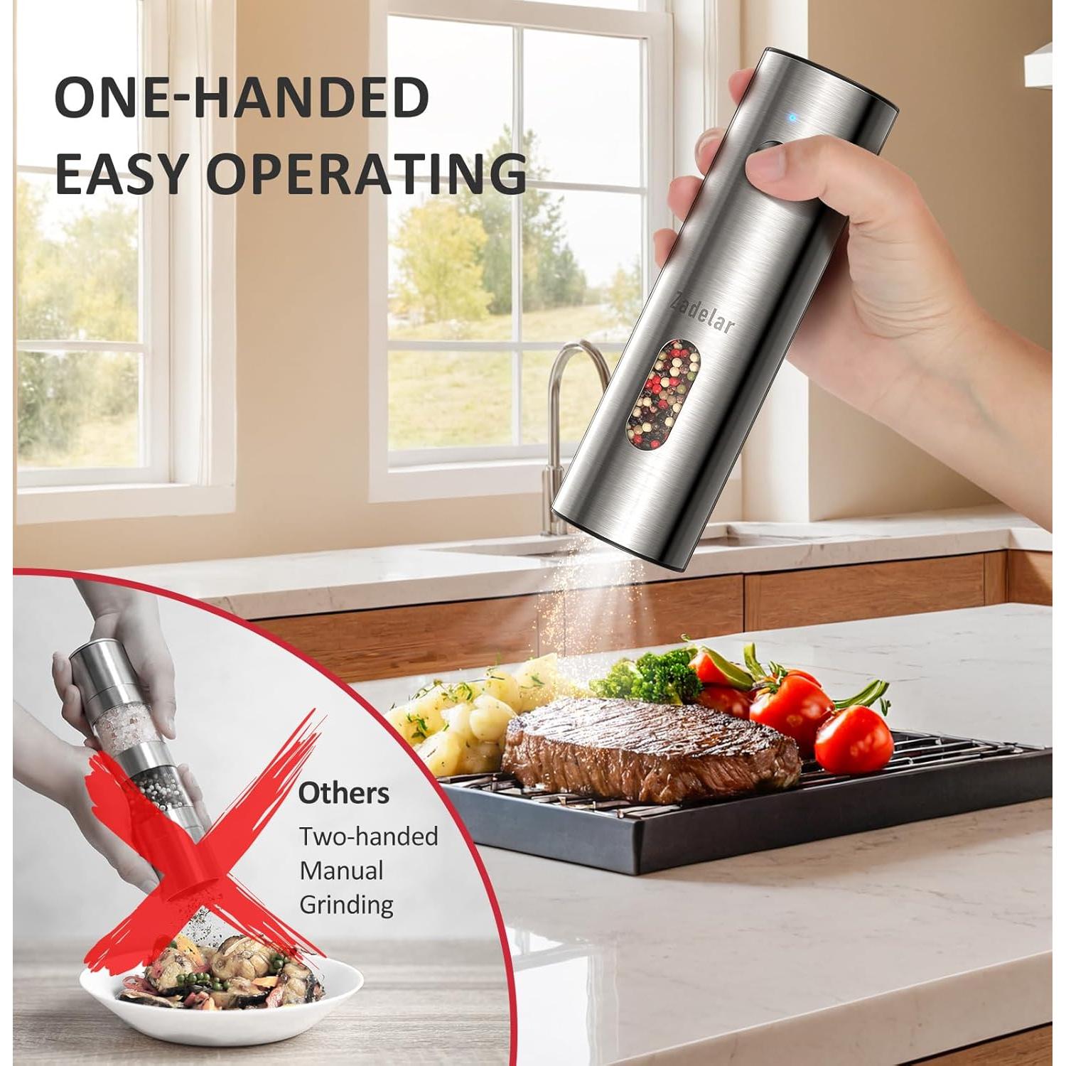 Juego de Molinillos Eléctricos de Sal y Pimienta Zadelar 110g