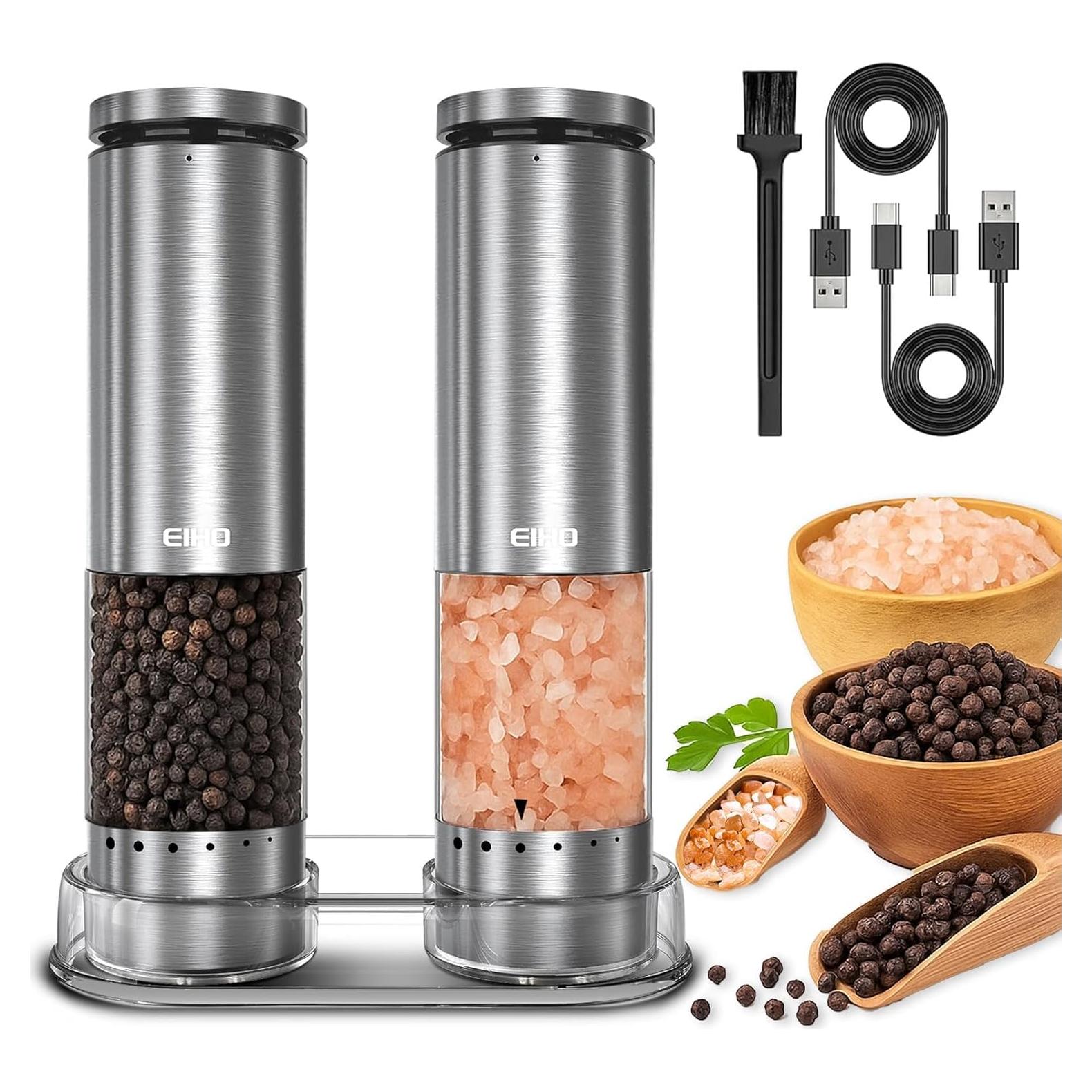 Juego de Molinillos Eléctricos de Sal y Pimienta EIHO 95ml