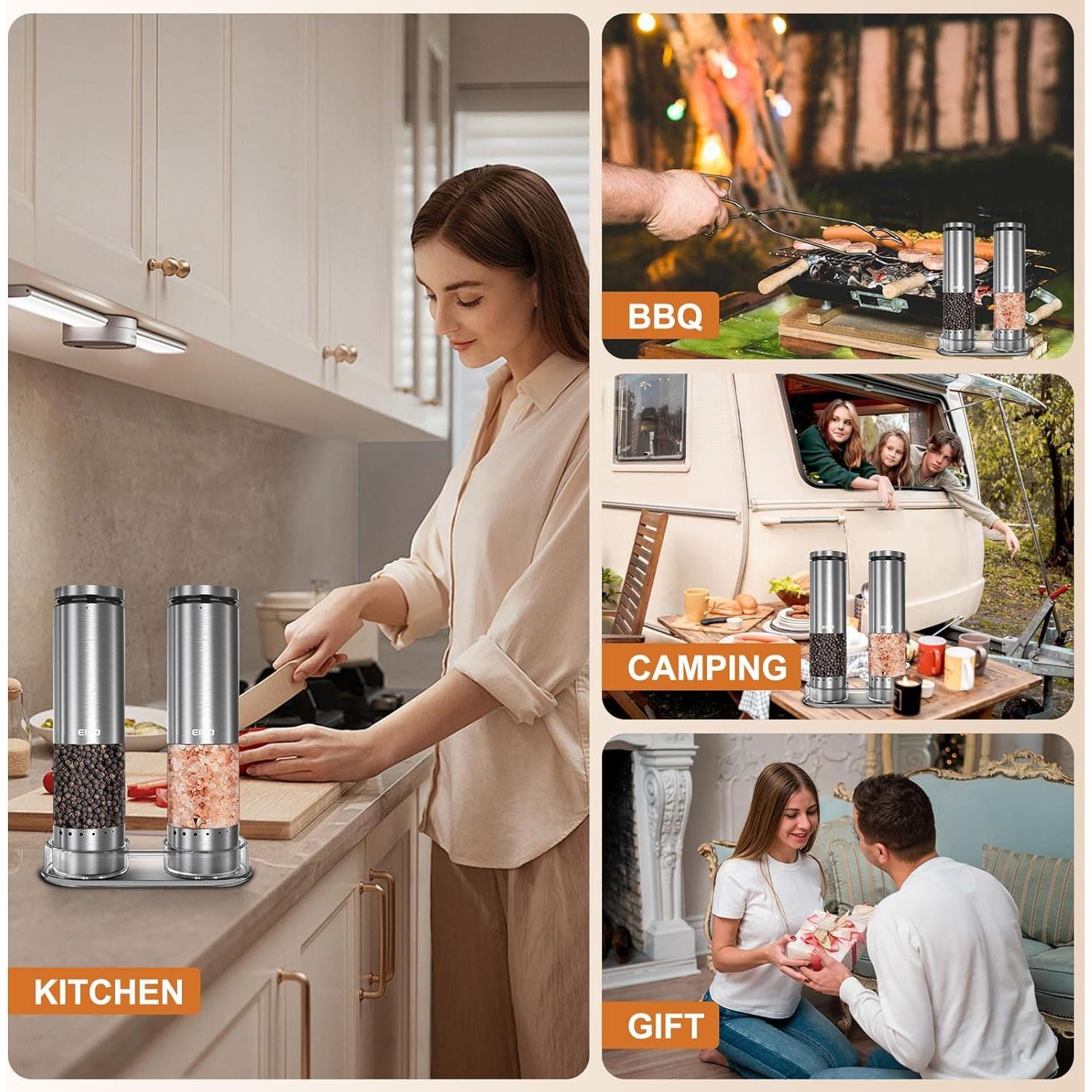 Juego de Molinillos Eléctricos de Sal y Pimienta EIHO 95ml