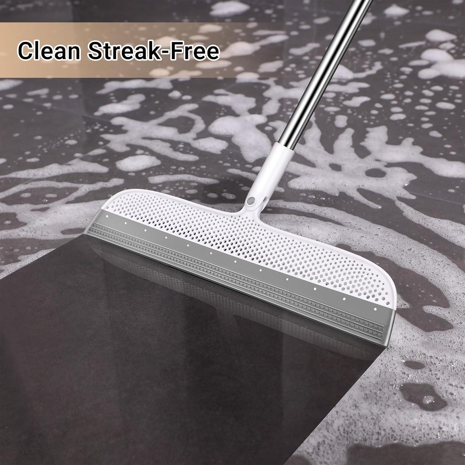 Raspador y Escoba de Silicona TidyTale 40 cm - Mango Acero Inoxidable