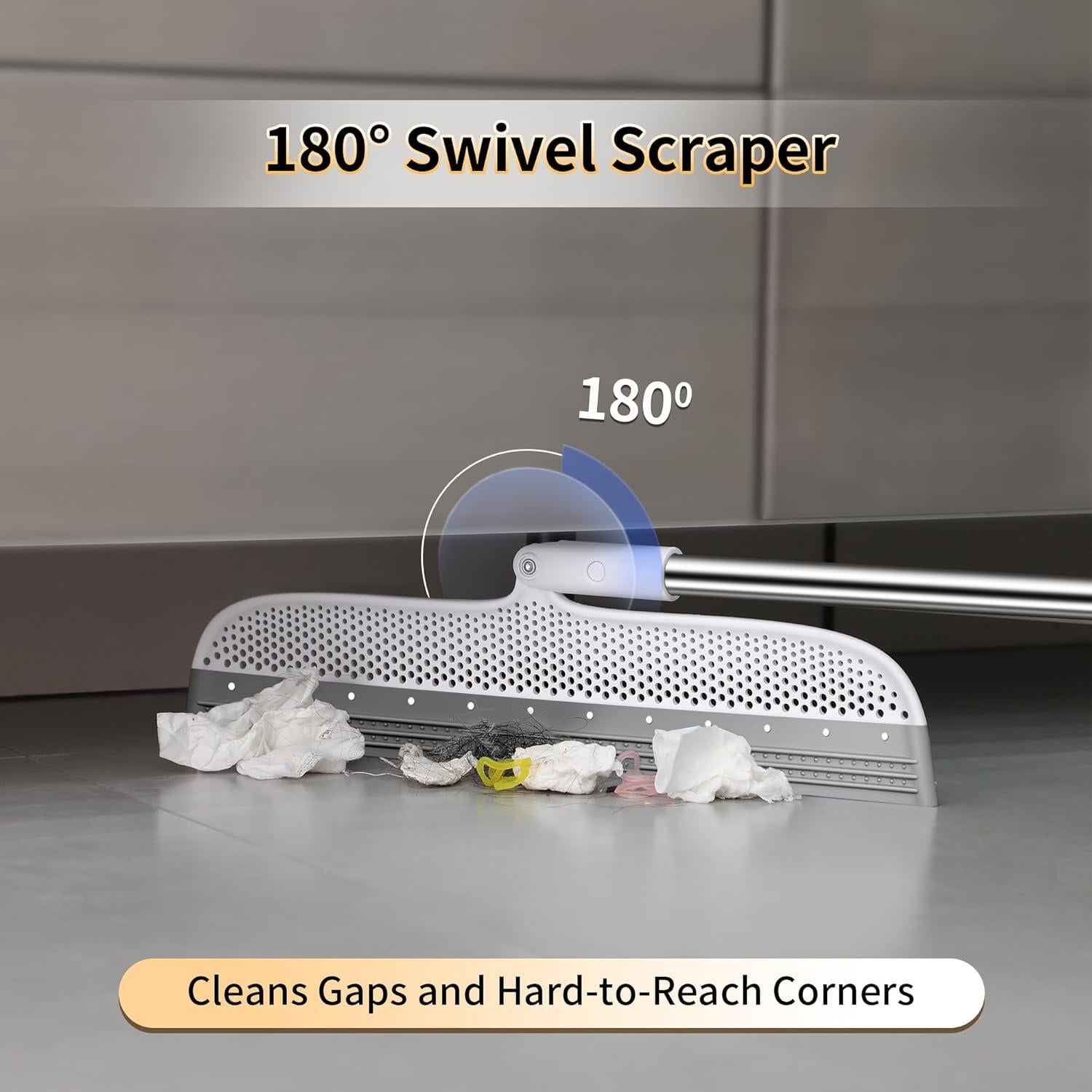 Raspador y Escoba de Silicona TidyTale 40 cm - Mango Acero Inoxidable