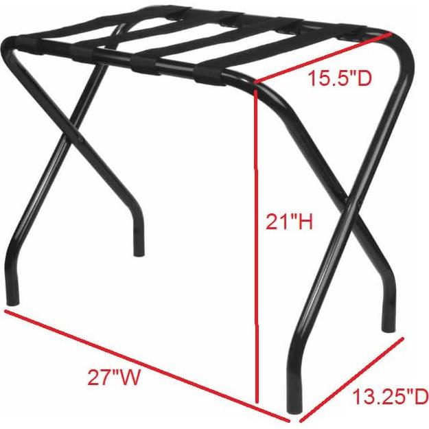 Soporte Plegable de Equipaje Mueble del Rey Metal Negro