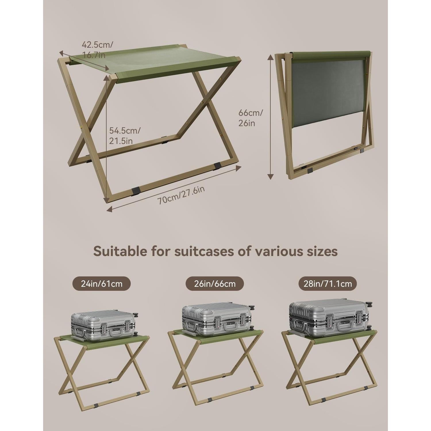 Soporte de Equipaje IBUYKE Plegable Dorado para Maletas
