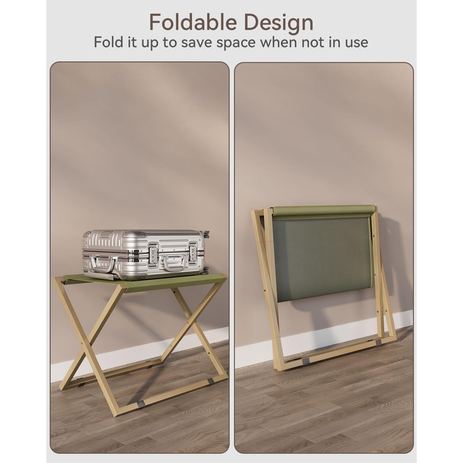 Soporte de Equipaje IBUYKE Plegable Dorado para Maletas