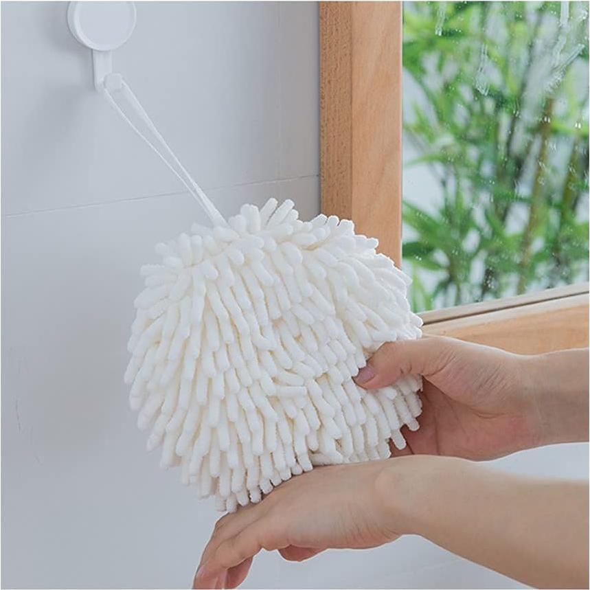 Toallas de Mano Chenille Yaocoral Set de 2 Blancas Secado Rápido