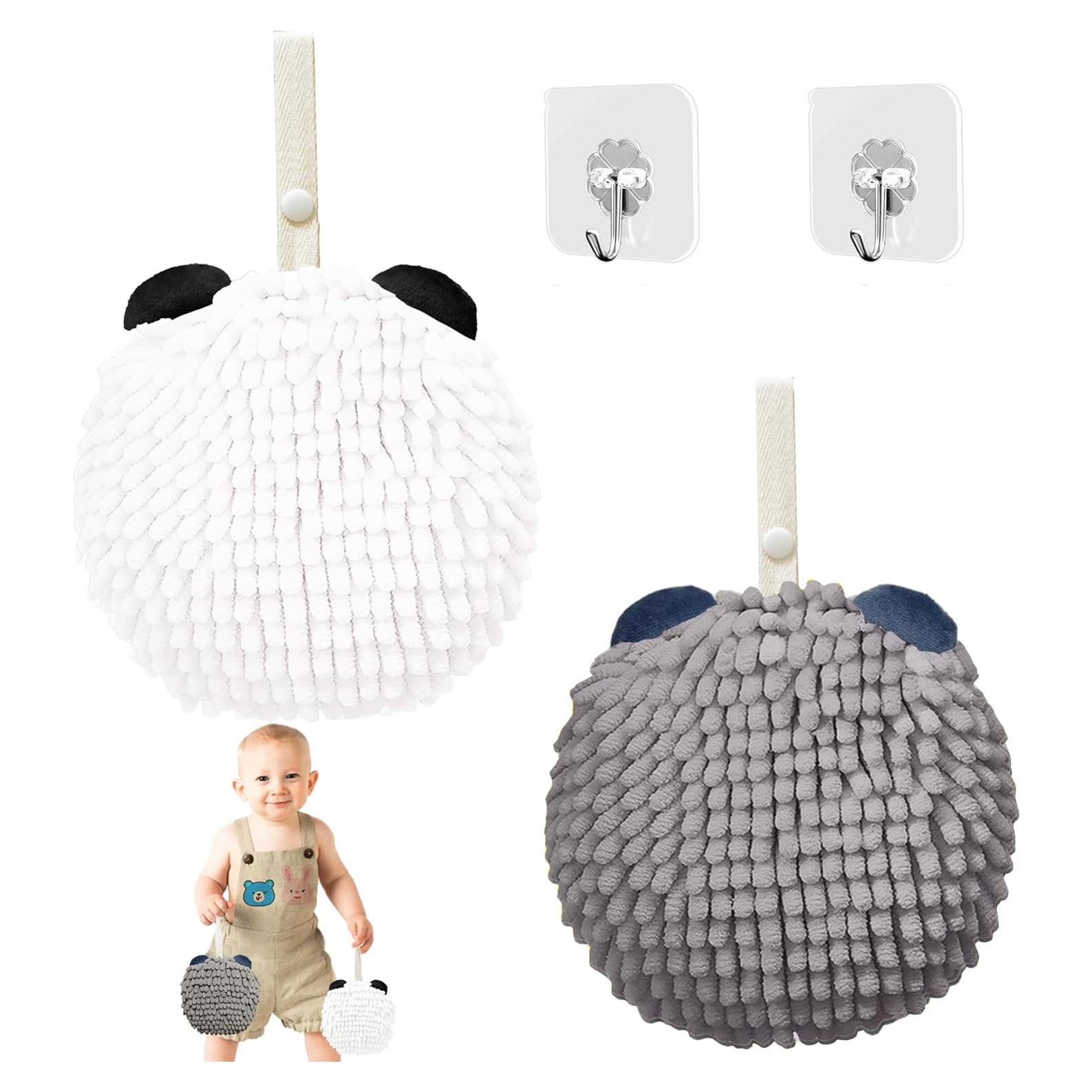 Juego de 2 Toallas de Mano Culinajoy Ultra Absorbentes Gris y Blanco