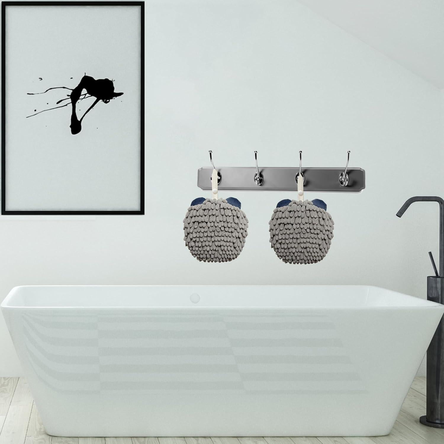 Juego de 2 Toallas de Mano Culinajoy Ultra Absorbentes Gris y Blanco