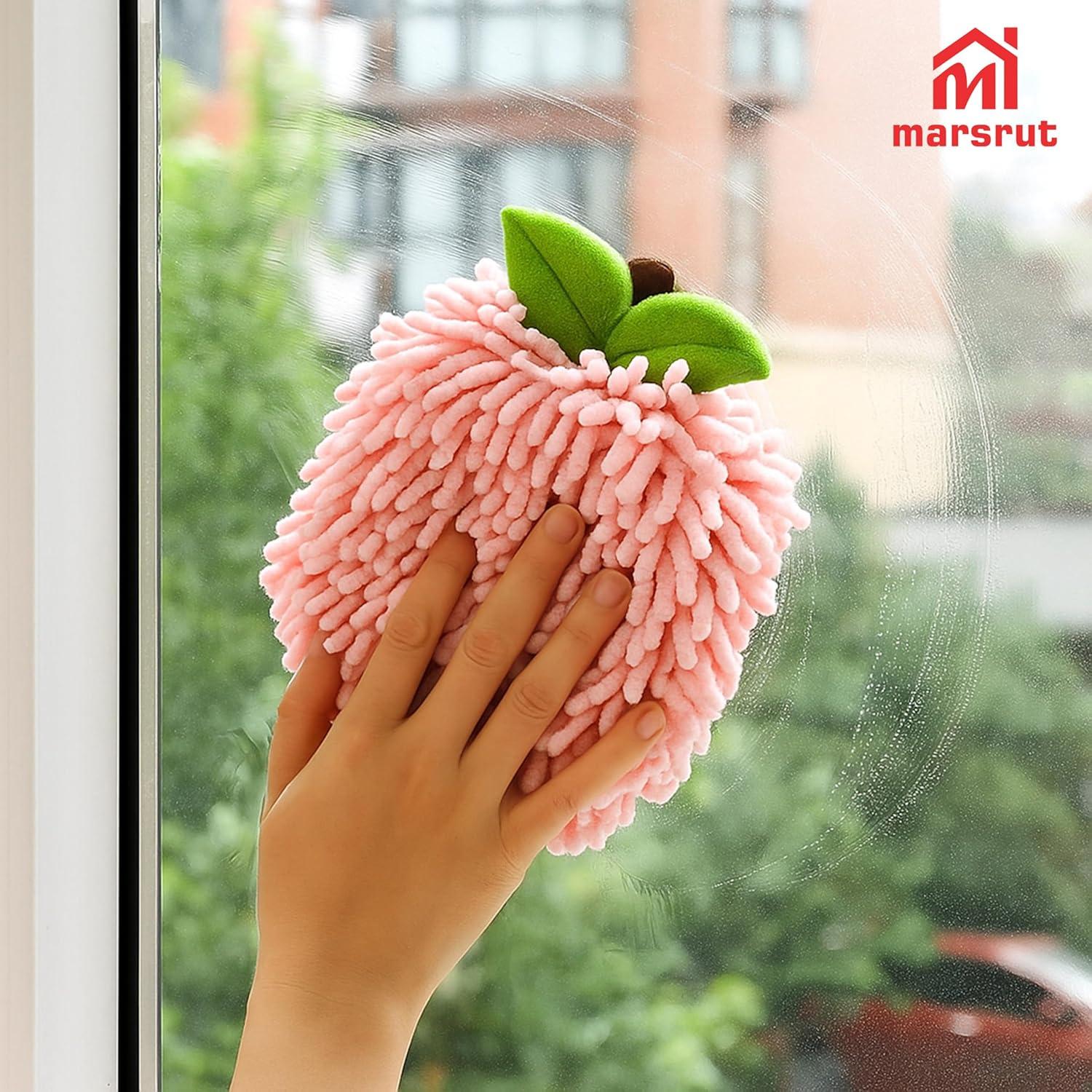 Juego de 2 toallas de mano Marsrut rosa de chenilla 19x17cm