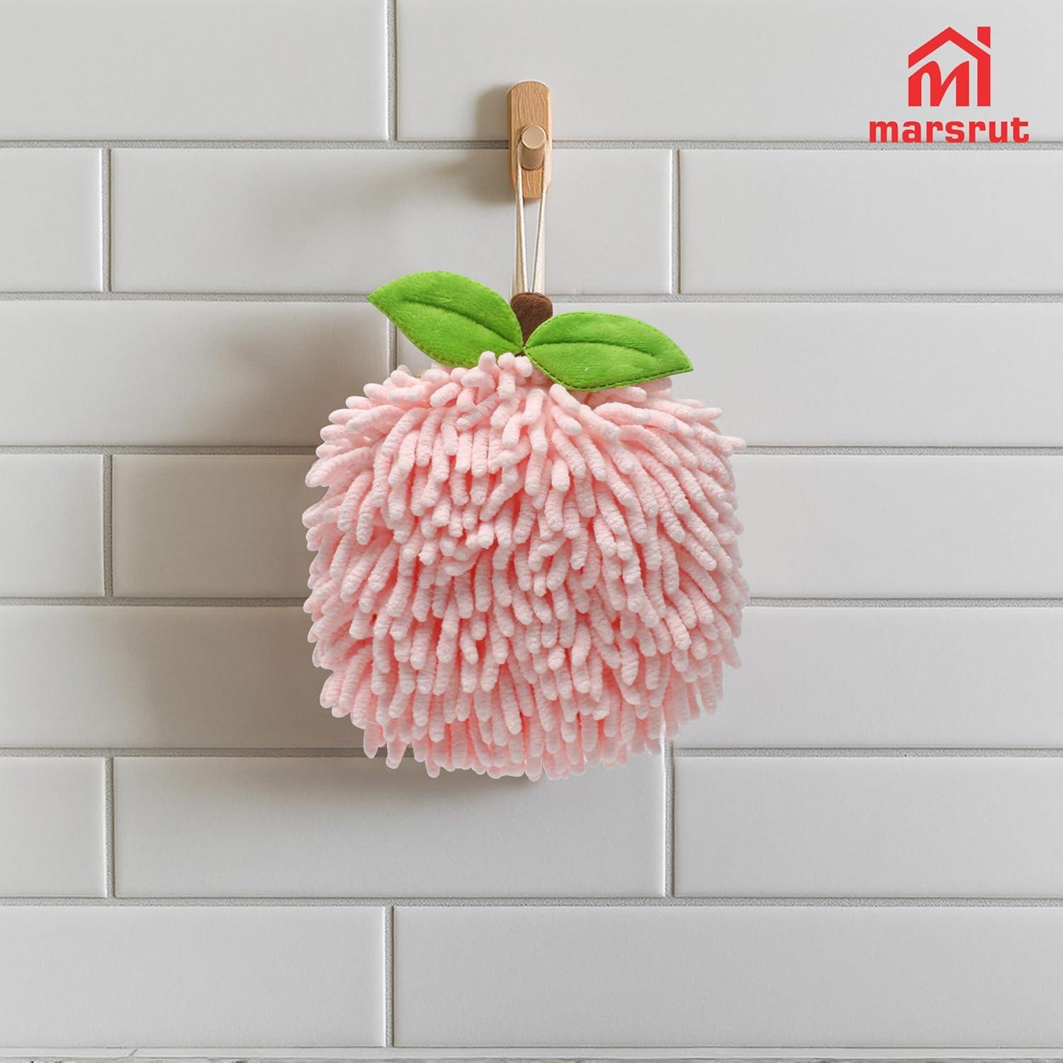 Juego de 2 toallas de mano Marsrut rosa de chenilla 19x17cm