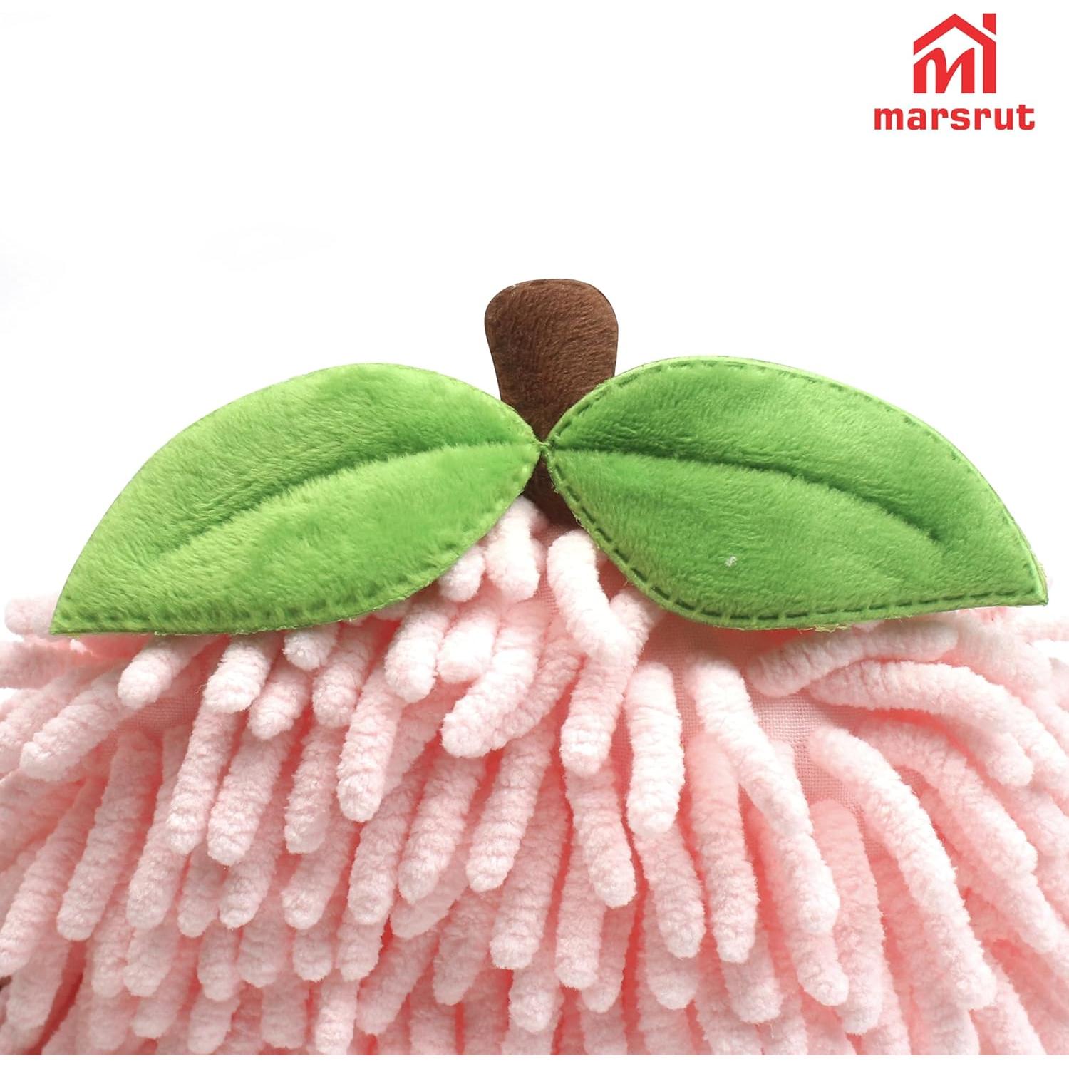 Juego de 2 toallas de mano Marsrut rosa de chenilla 19x17cm