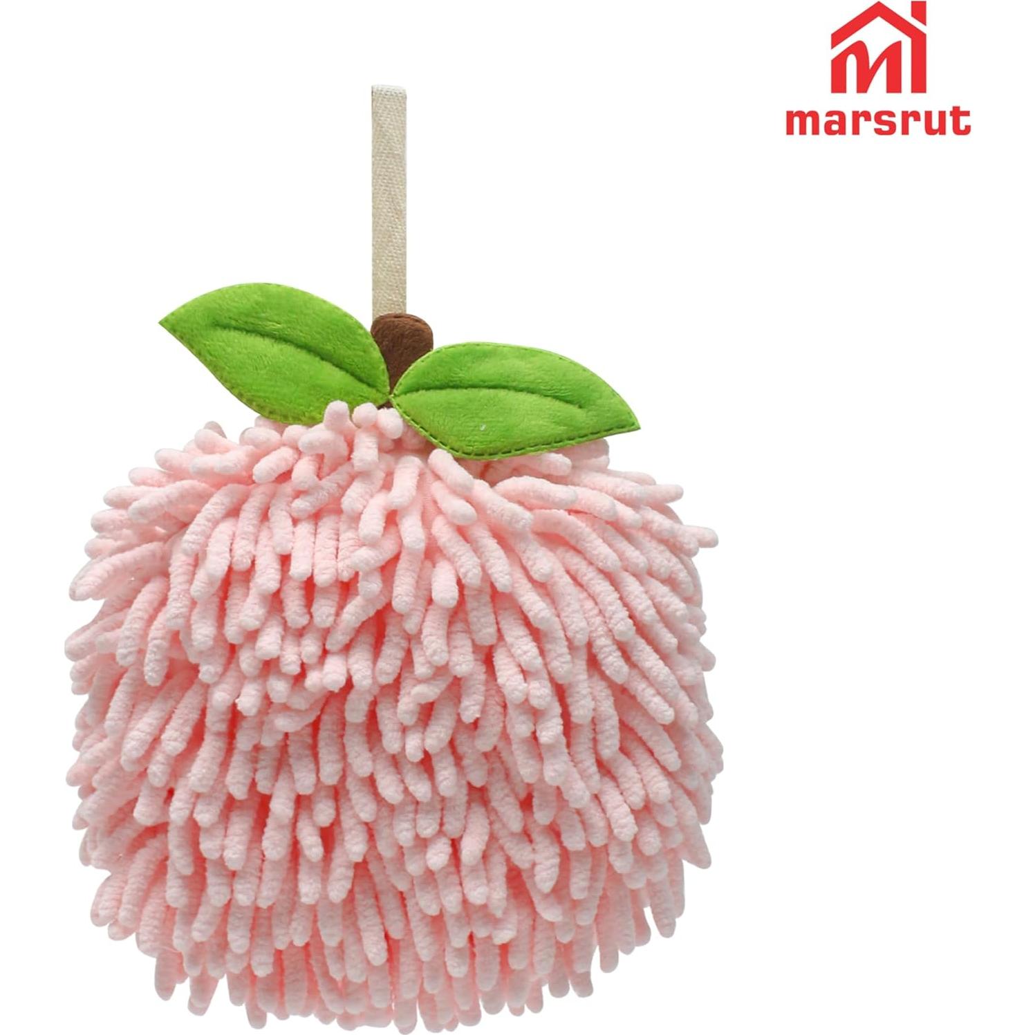 Juego de 2 toallas de mano Marsrut rosa de chenilla 19x17cm