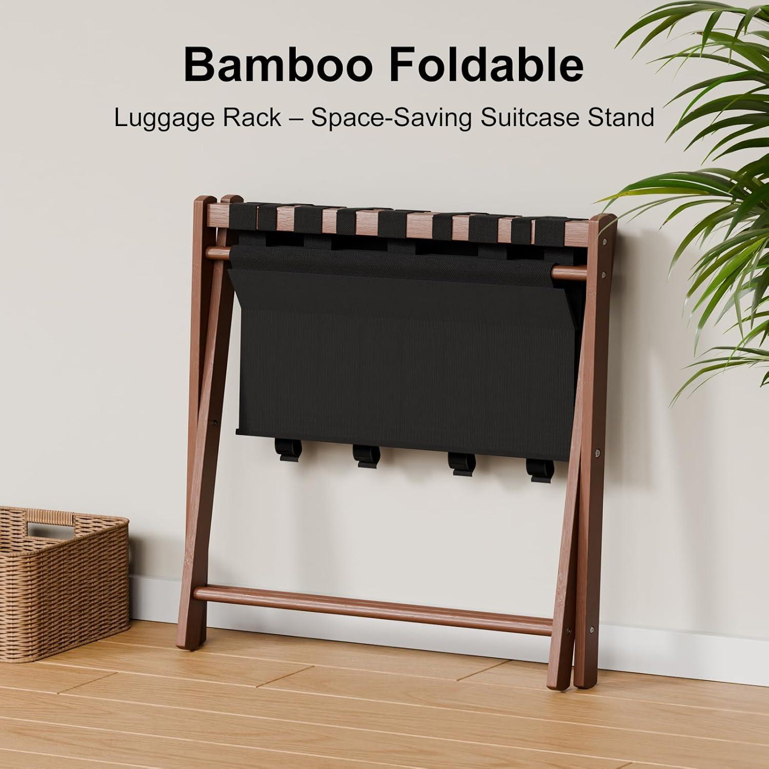 Soporte de Equipaje de Bambú Aetherika Plegable 68 kg