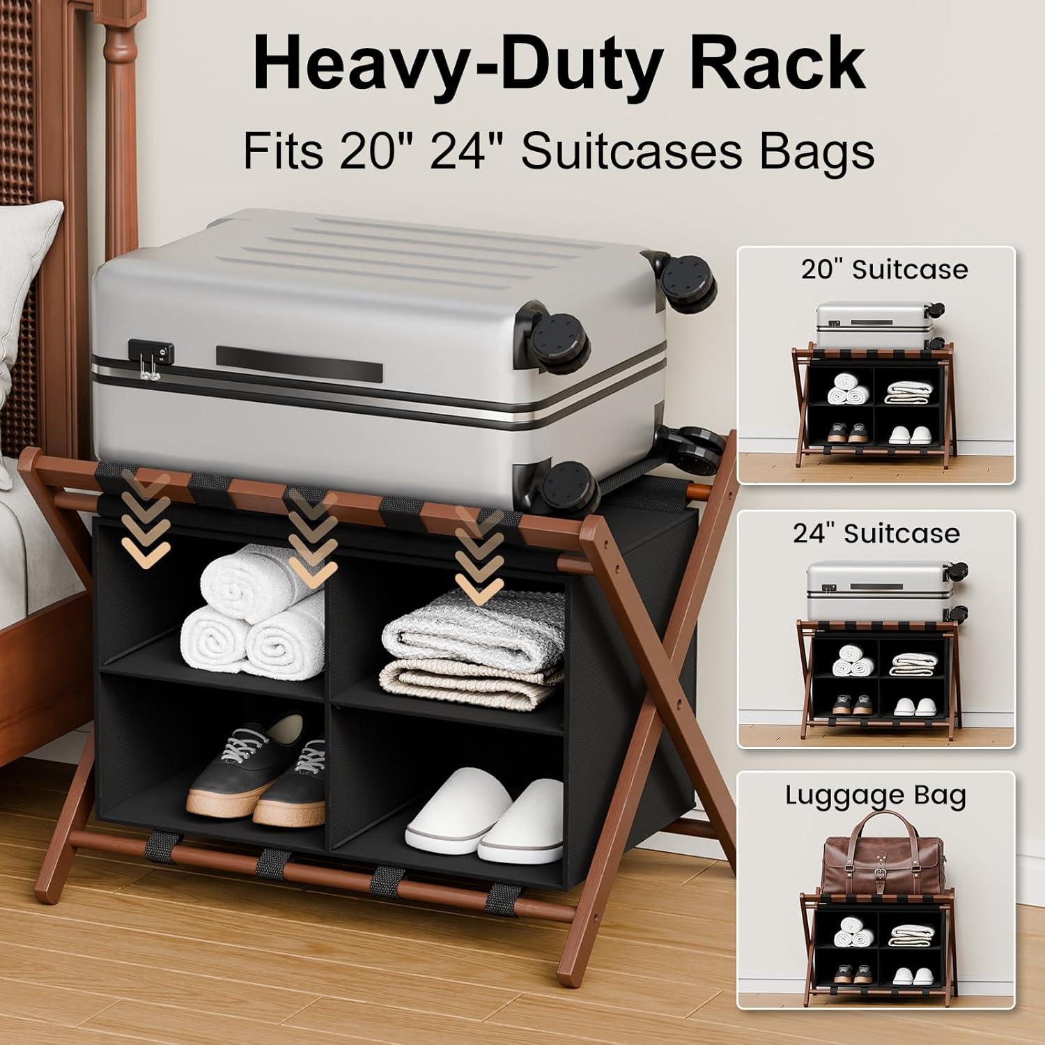 Soporte de Equipaje de Bambú Aetherika Plegable 68 kg