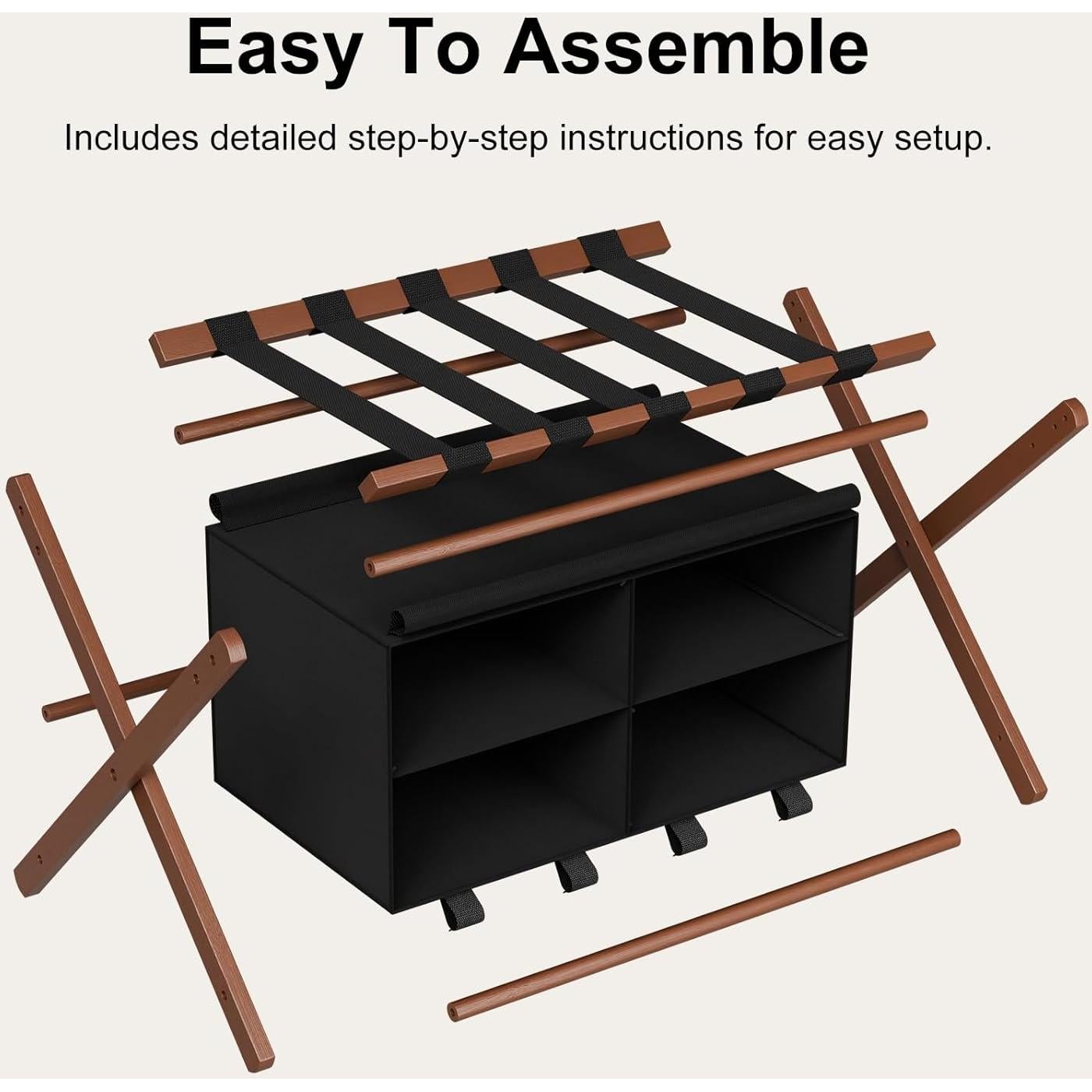 Soporte de Equipaje de Bambú Aetherika Plegable 68 kg