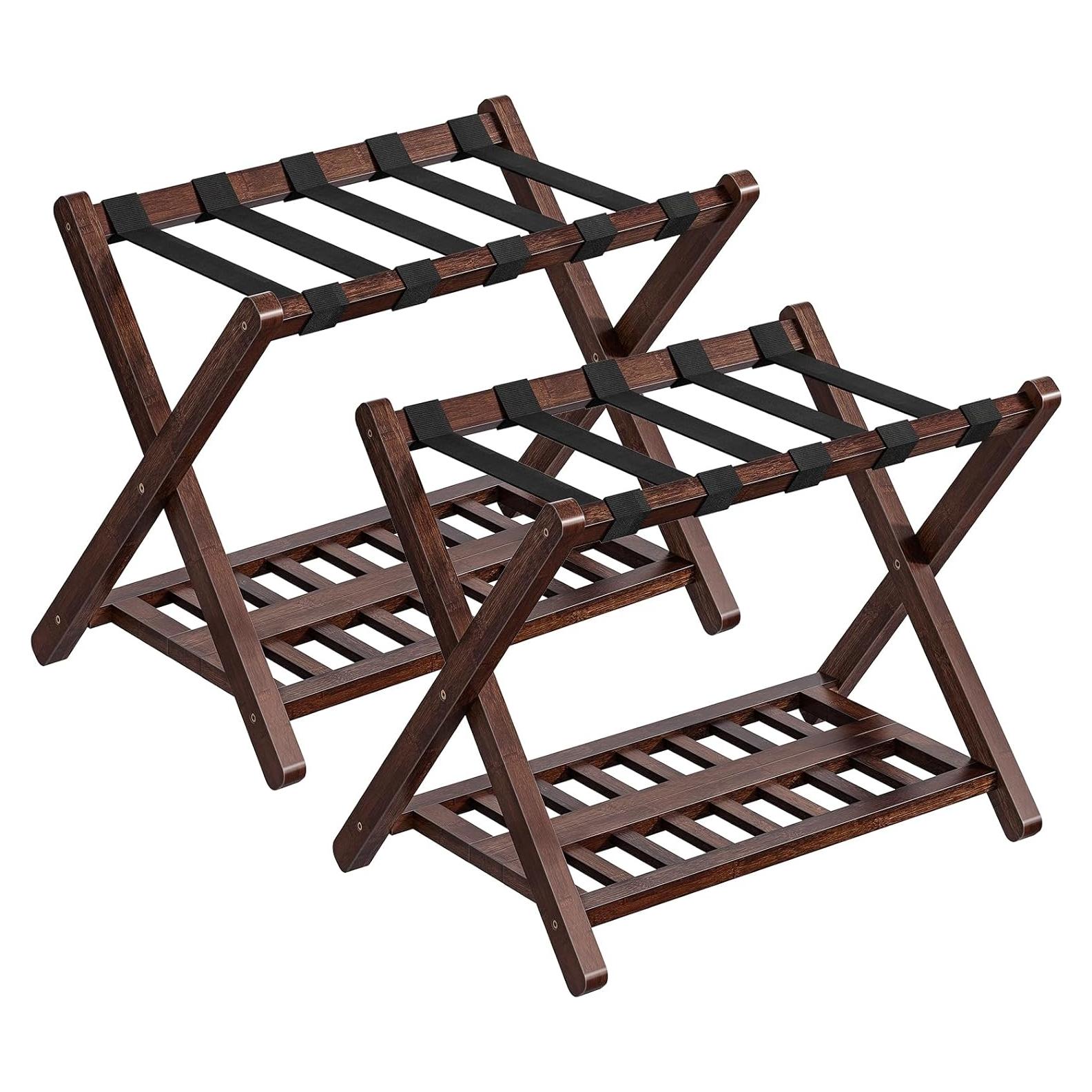 Soportes para Equipaje HOOBRO, Juego de 2, Bambú Plegables