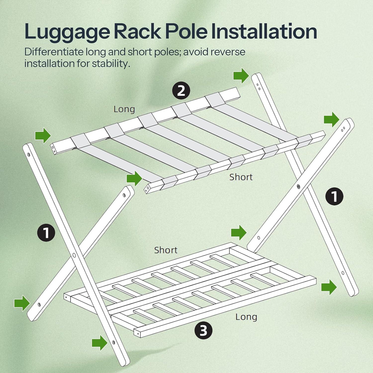 Soportes para Equipaje HOOBRO, Juego de 2, Bambú Plegables