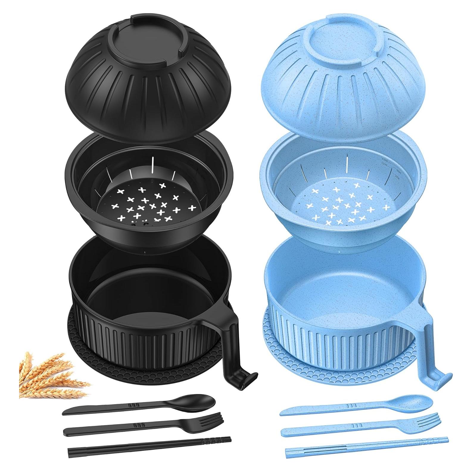Set de Tazones de Ramen Beiyunee 2 Piezas 1.01L Microondas