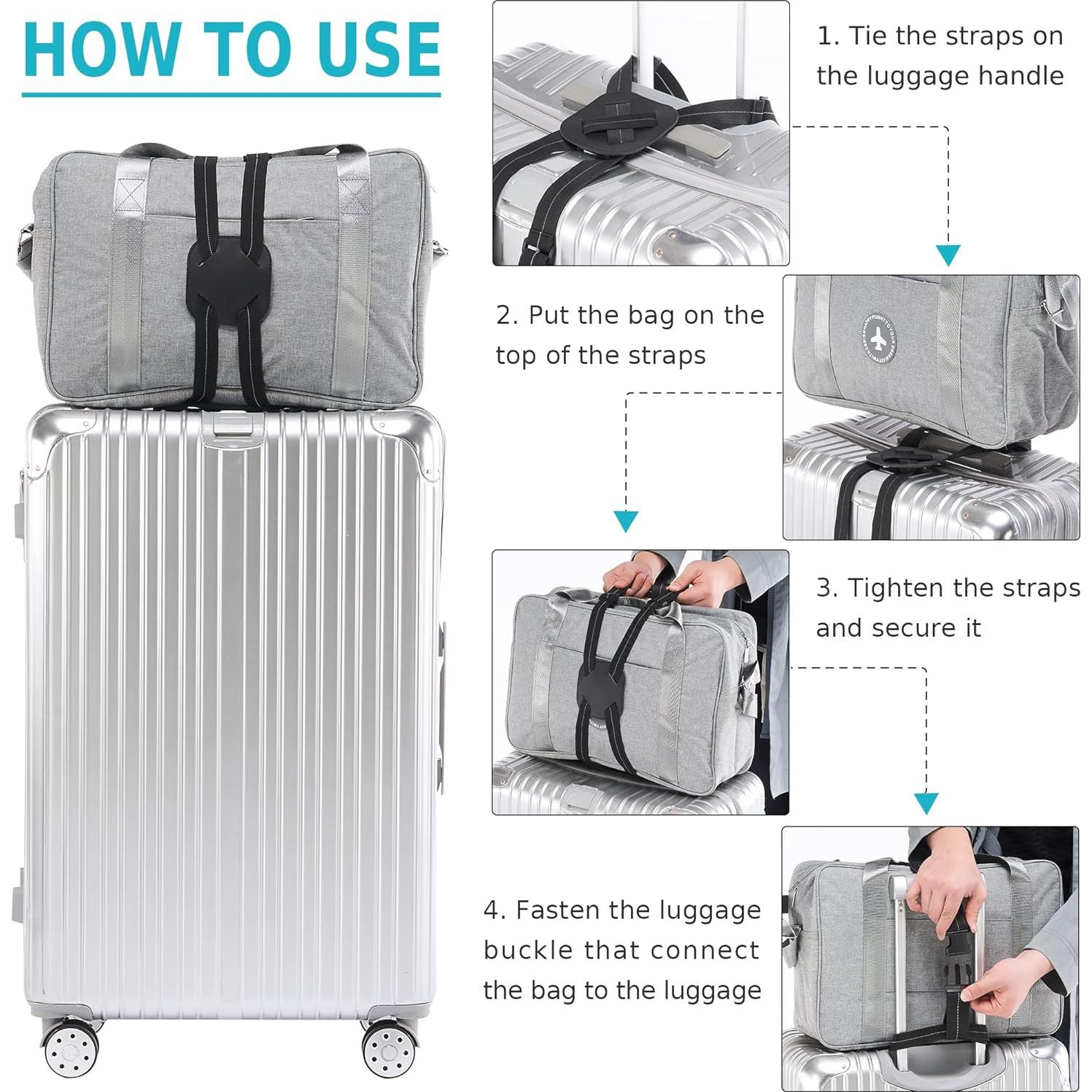 Correas Bungee Travelkin para Equipaje - 70 a 240 cm - Negro