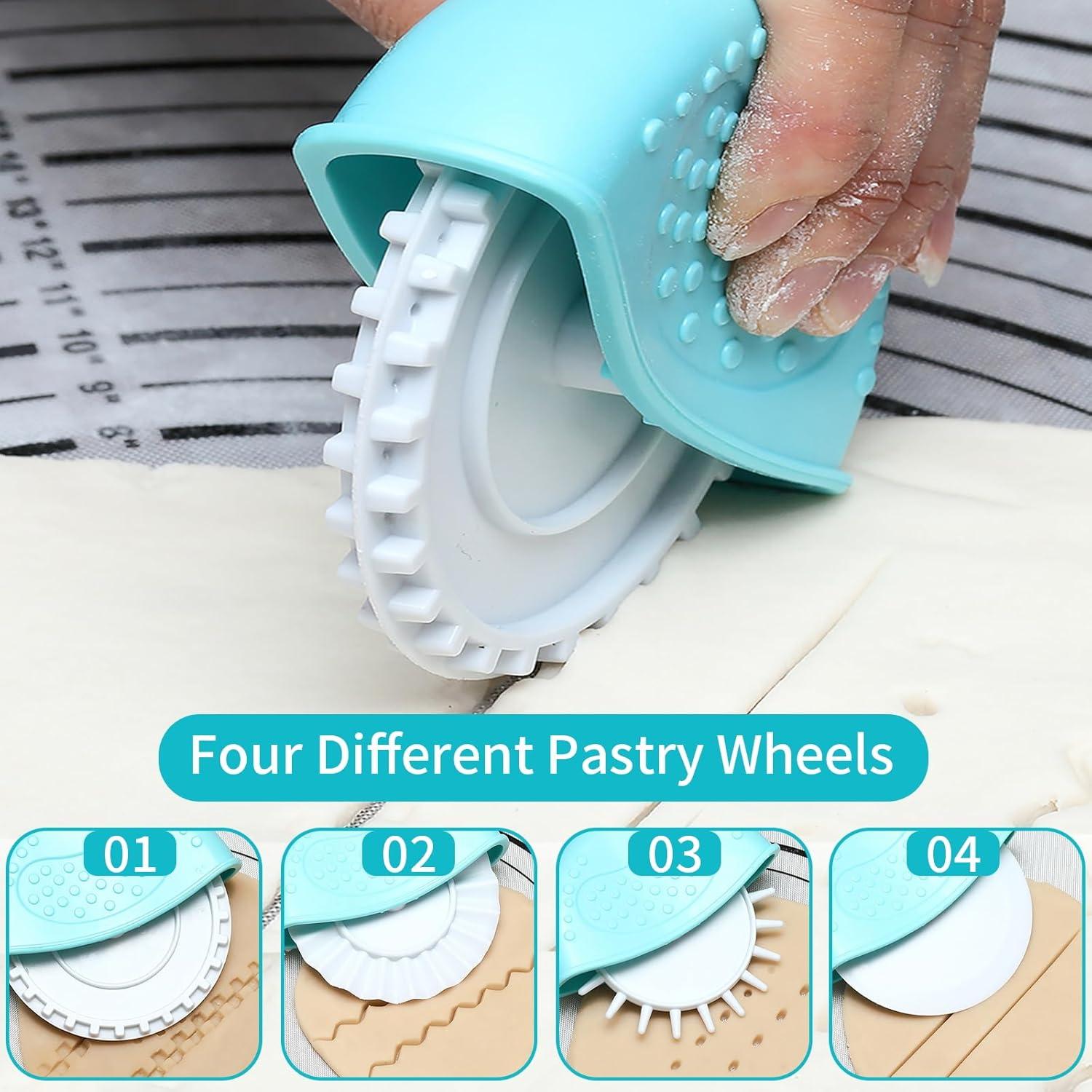 Cortadores de Masa 4PCS Yuecoom - Rodillo Plástico para Pasteles