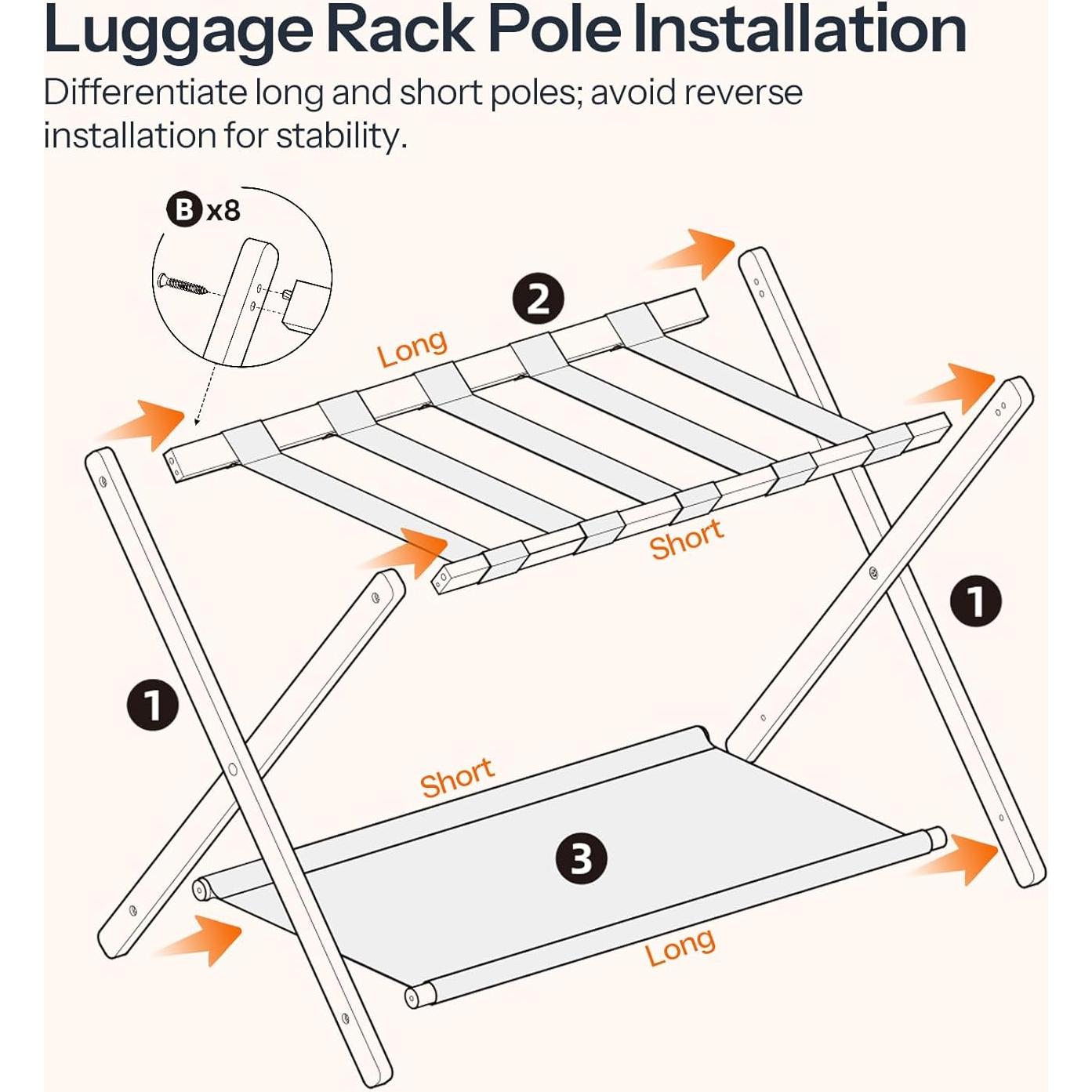 Soportes para Equipaje HOOBRO, Juego de 2, Plegables, Bambú