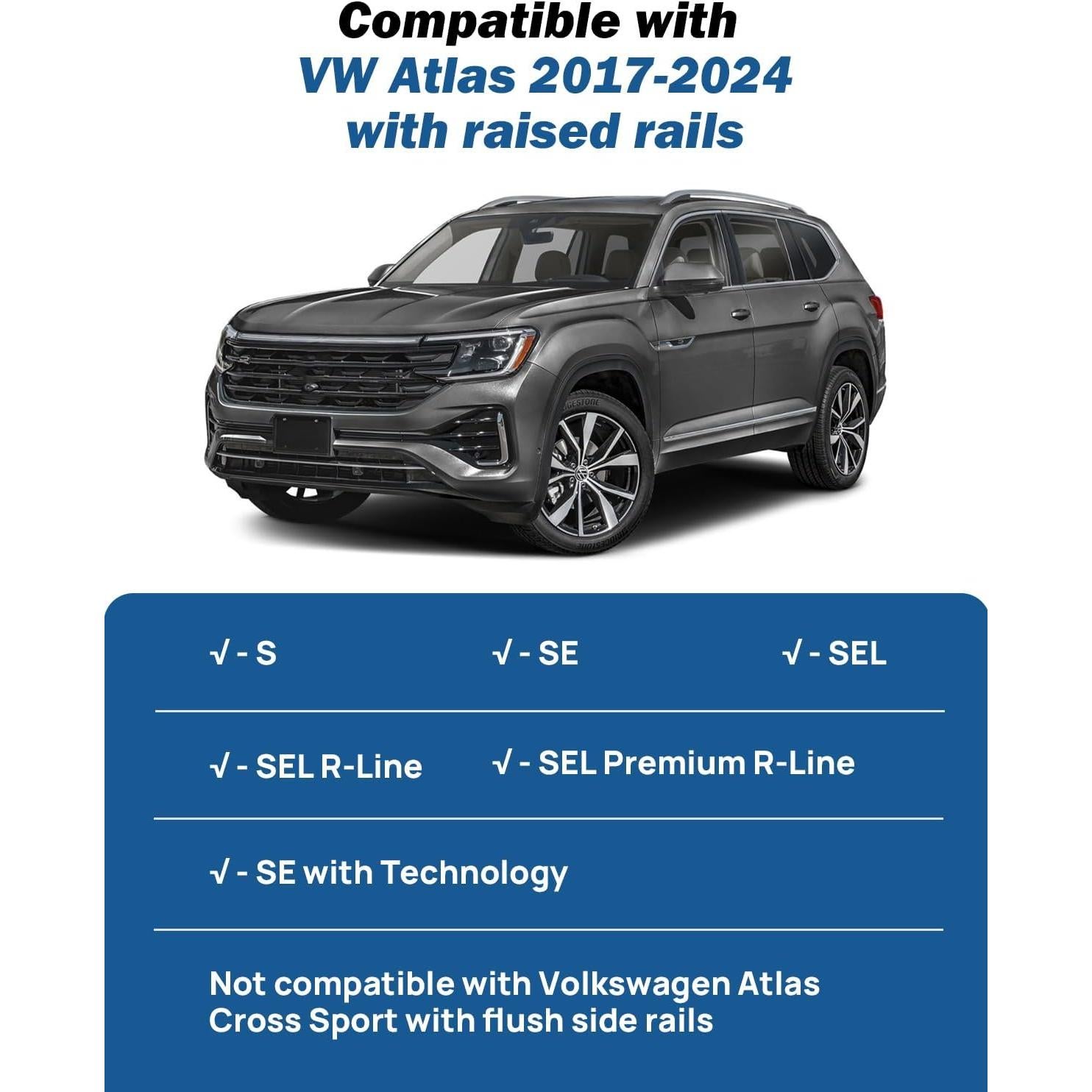 Barras Transversales JOYTUTUS para VW Atlas 2017-2025, Aluminio