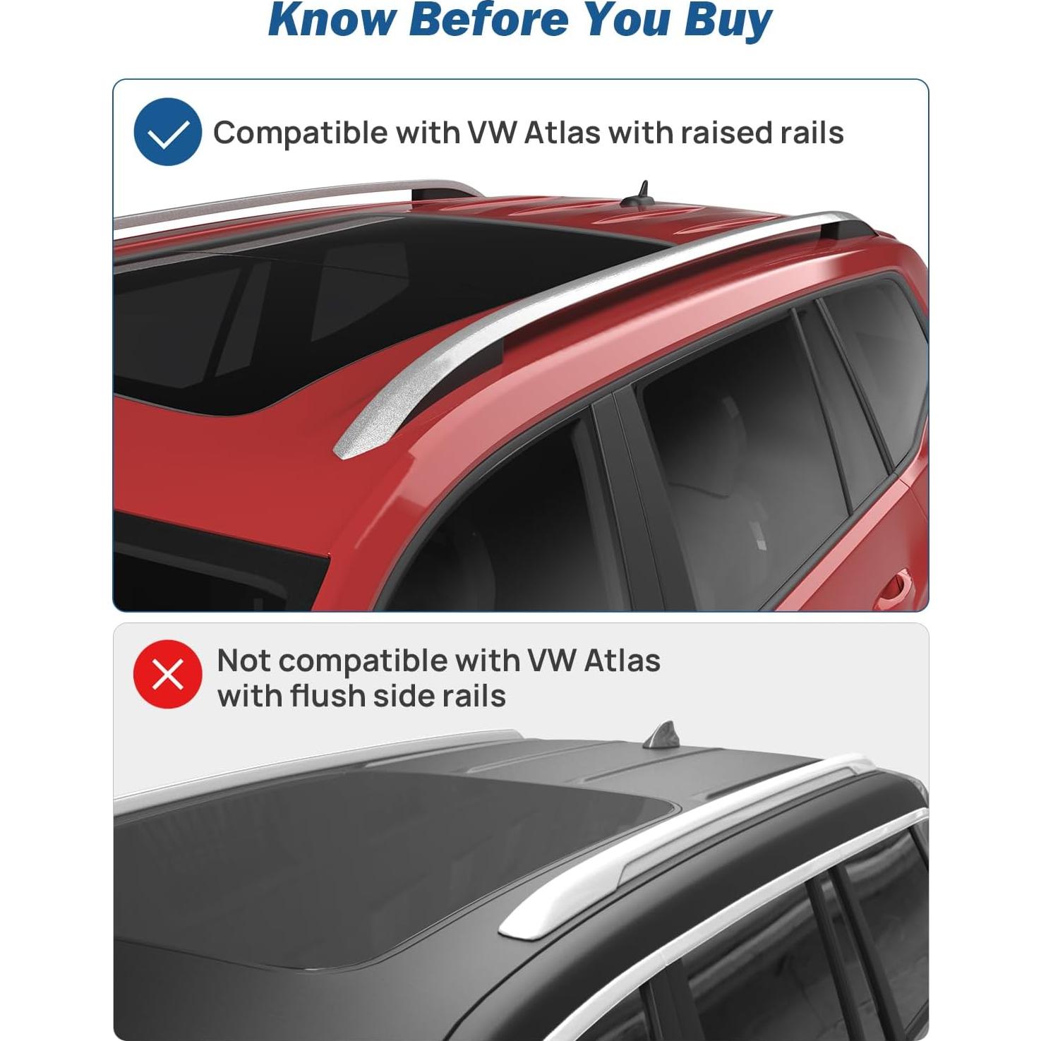 Barras Transversales JOYTUTUS para VW Atlas 2017-2025, Aluminio