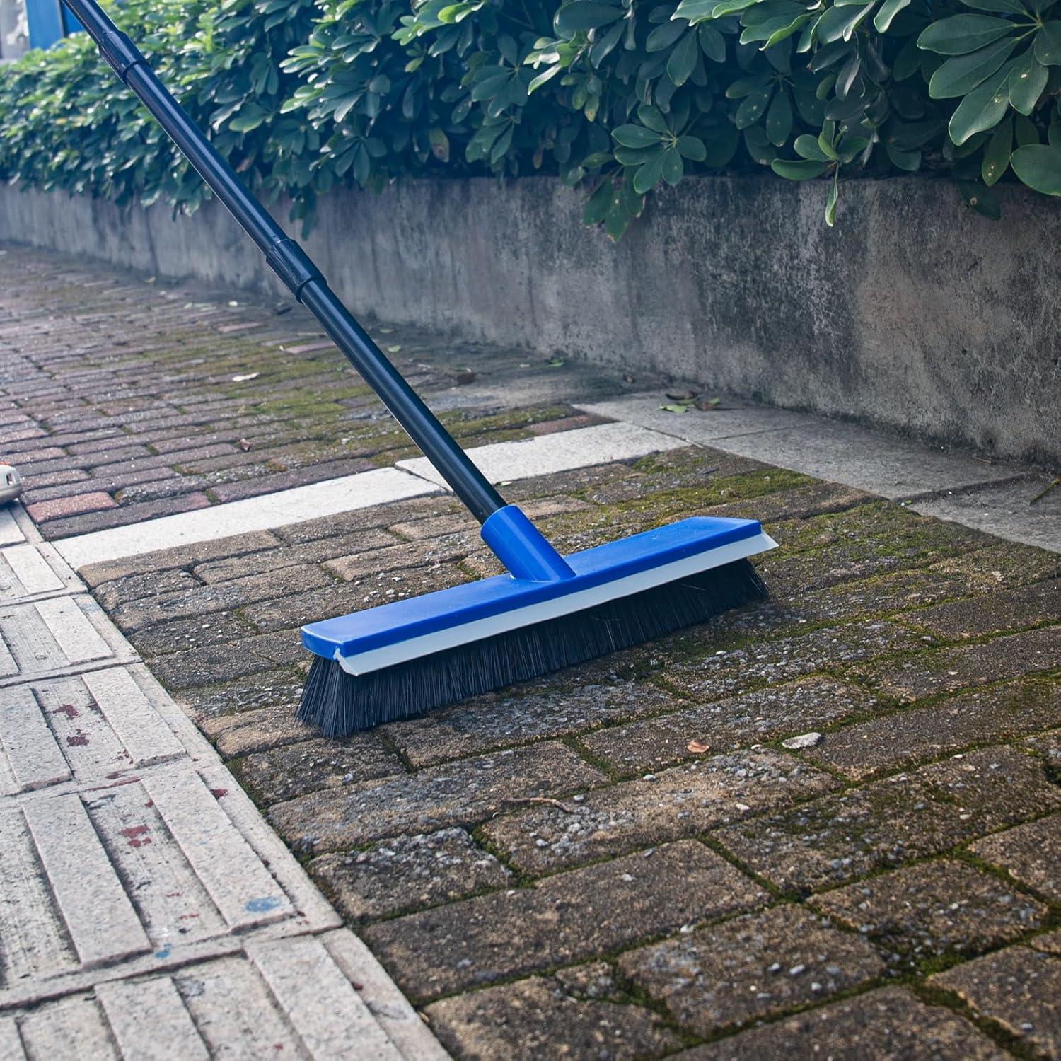 Escoba de empuje KeFanta 40.64 cm con rasqueta y cerdas duras