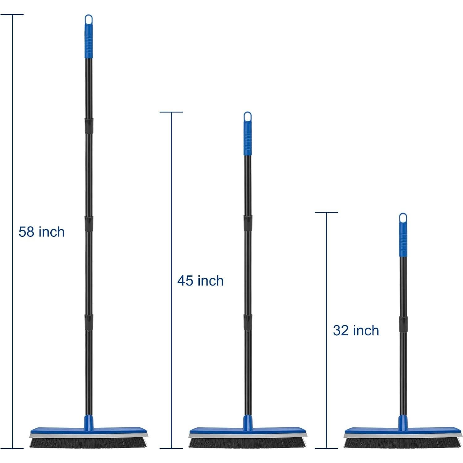 Escoba de empuje KeFanta 40.64 cm con rasqueta y cerdas duras