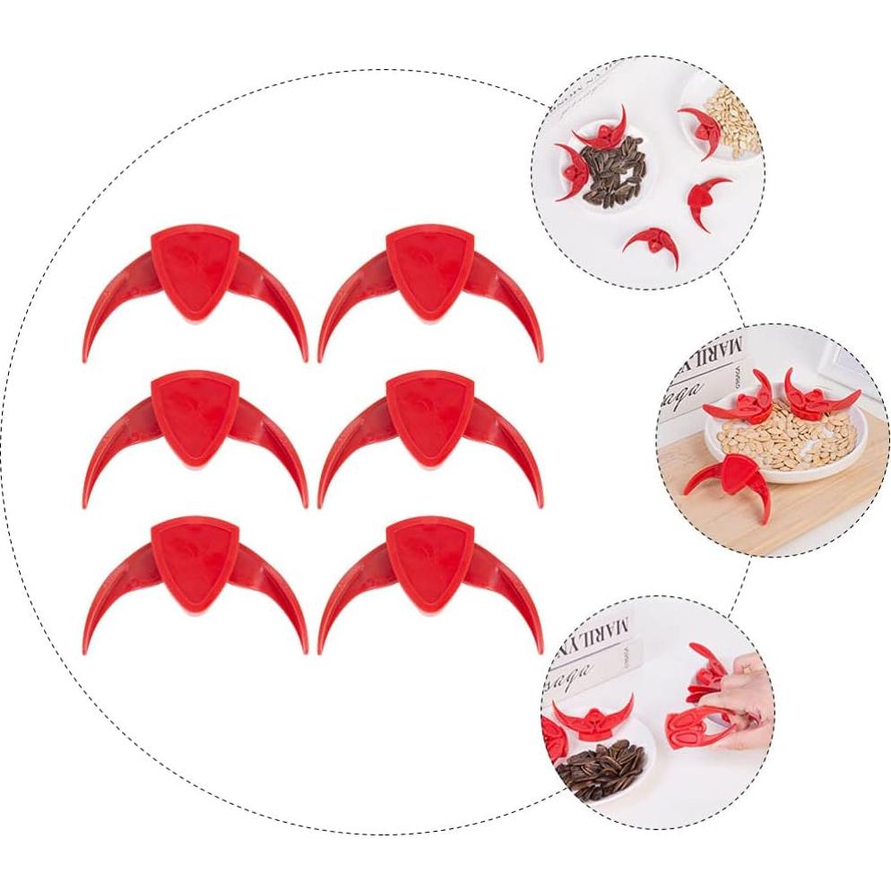Pinzas de Cocina 6pcs para Nueces y Melón - Rojo