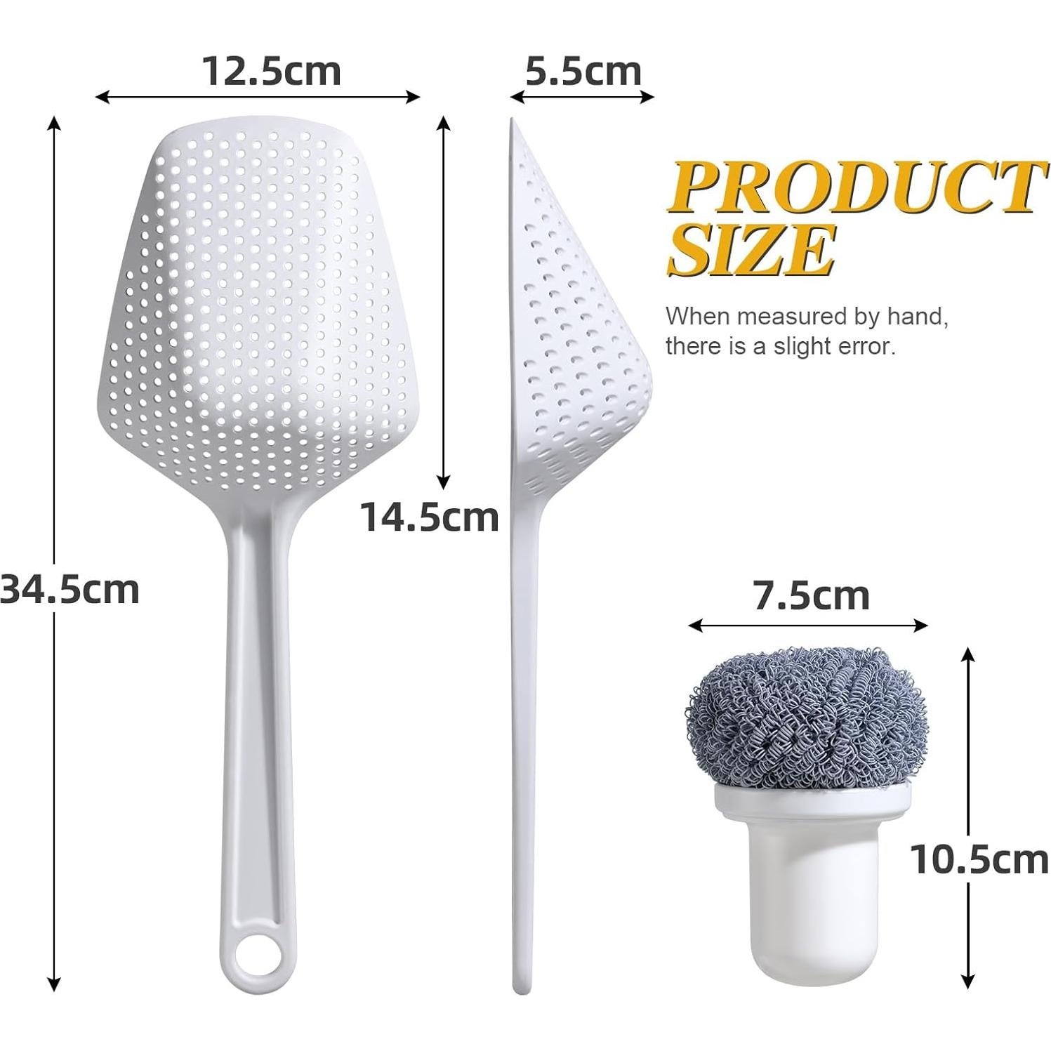 Colador Ranurado NVTED con Mango Largo y Resistente al Calor