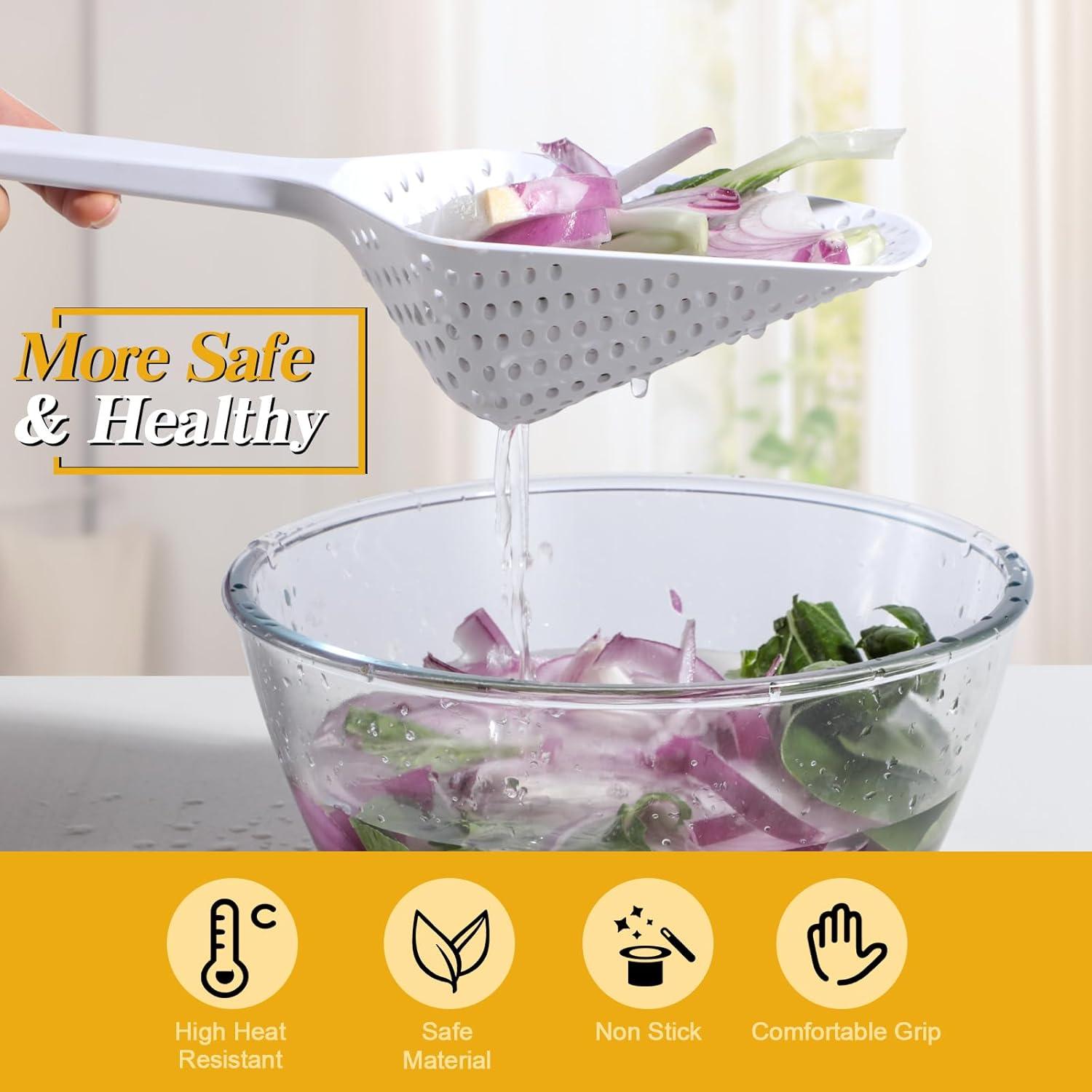 Colador Ranurado NVTED con Mango Largo y Resistente al Calor