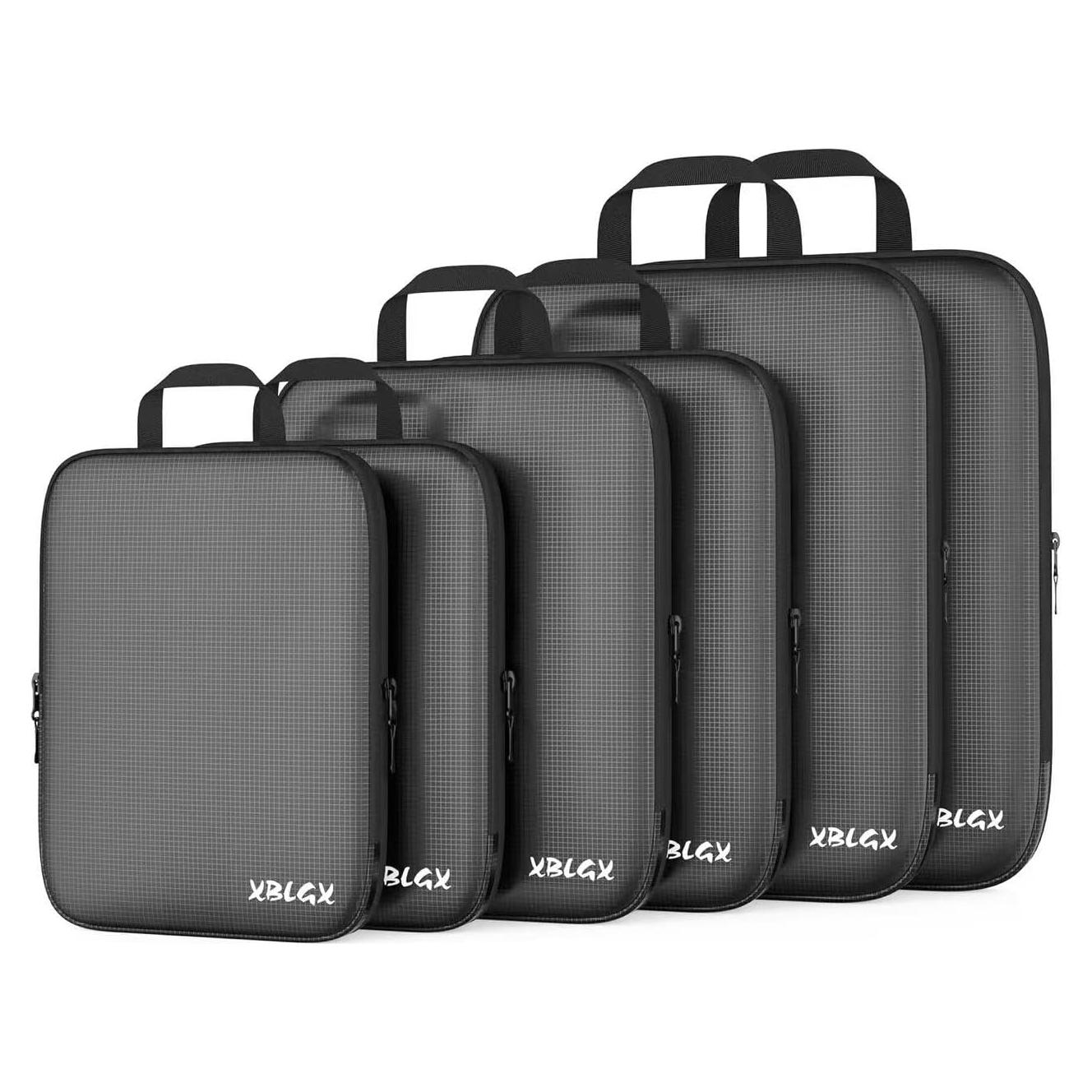 Set de 6 Cubos de Compresión XBLGX para Viaje - Negro