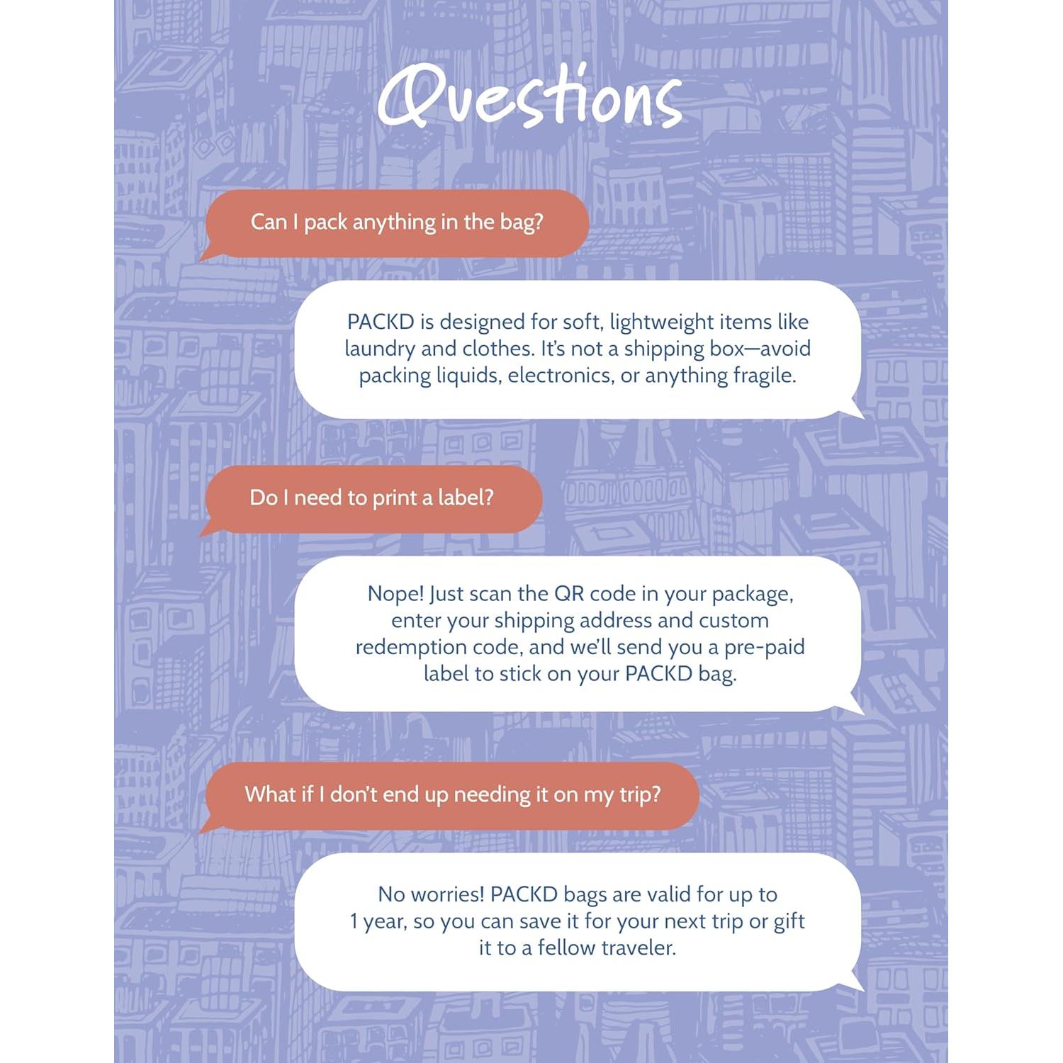 Bolsas de Envío PACKD Prepagadas y Preetiquetadas - 3 Piezas 38x48cm