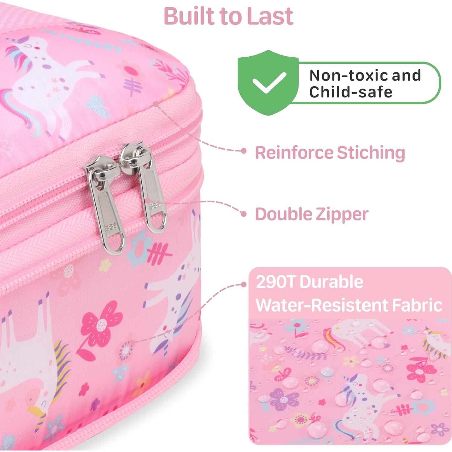 Set de 4 Cubos de Empaque BrainyBees para Niños Unicornio Rosa