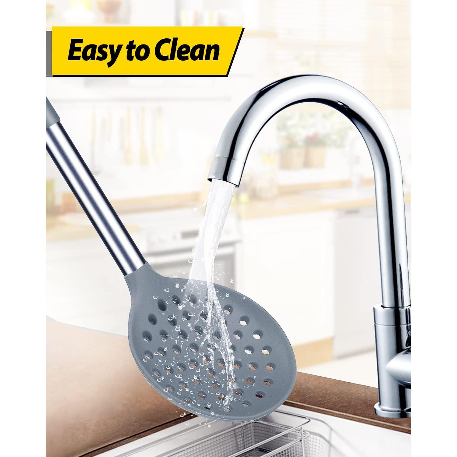 Juego de Cucharones Coladores de Cocina BUNDLEPRO Silicona 34.5cm