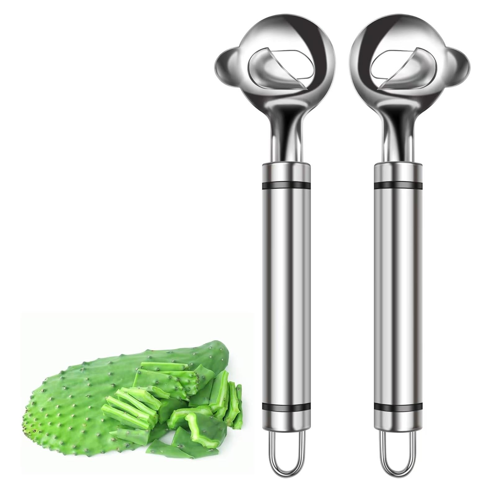 Herramienta Peladora de Cactus Genérico, Acero Inoxidable, 2 Piezas